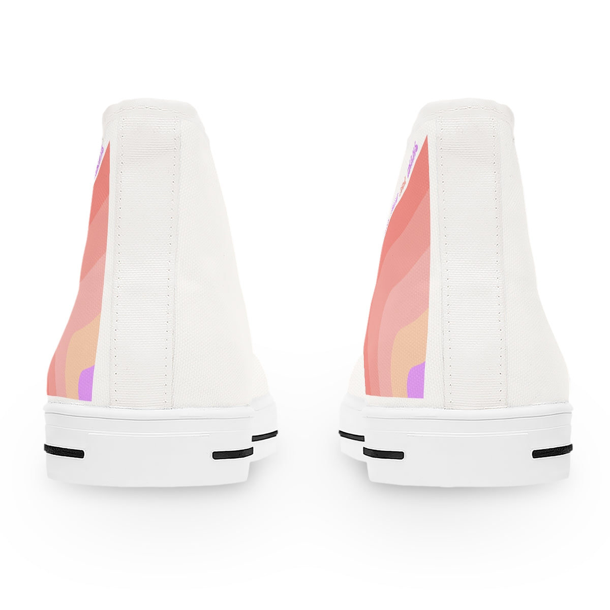 Positivity Theme Sneakers, Always Follow Your Dreams Retro Font Sneakers, Canvas Rainbow Chucks, Positivity High Tops