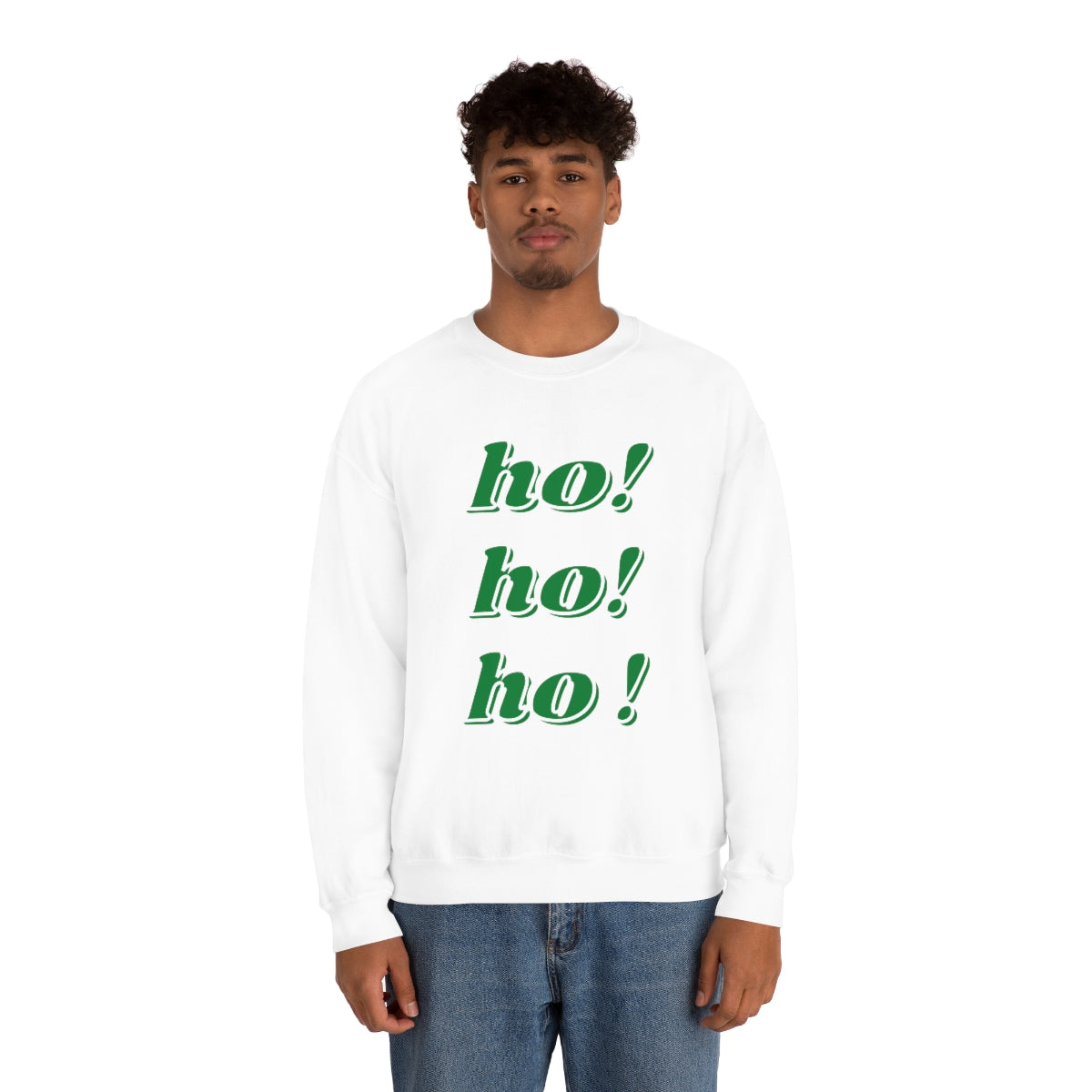 Ho Ho Ho Sweatshirt, Christmas Minimalist Top, Santa Claus Sweatshirt Xmas, Trendy Retro Font Holiday Unisex Heavy Blend Crewneck Sweatshirt