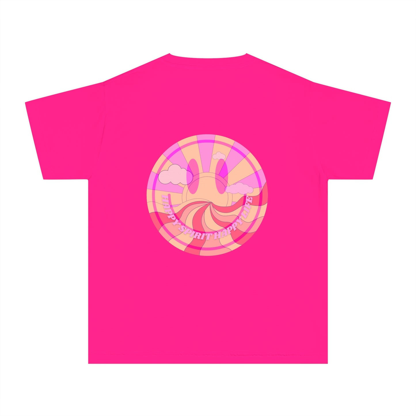 Kids Retro Smile T shirt, Youth Happy Spirit Happy Mind, Aesthetic t shirt, Graphic tee, Tumblr Tshirt, Trendy Oversized Comfort Colors Tee