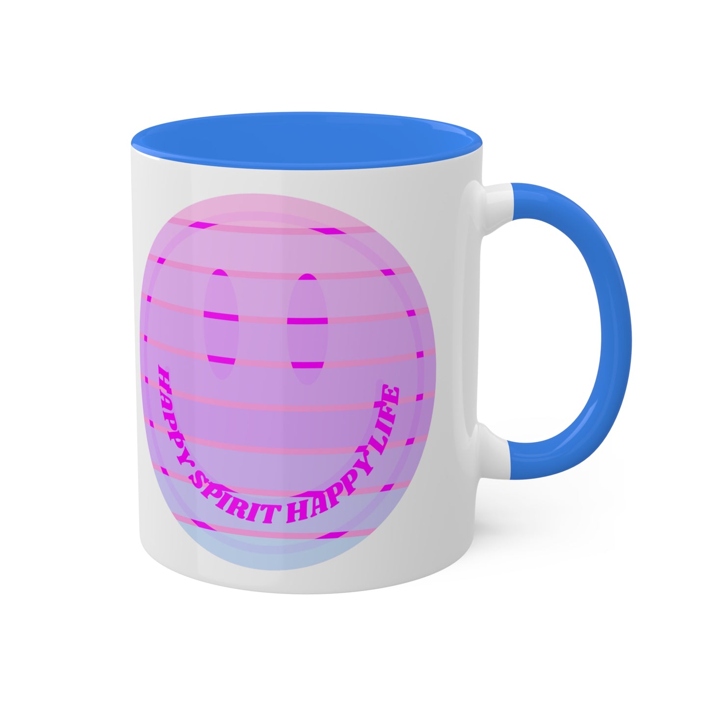 Retro Happy Spirit Happy Life Aesthetic Mug, Smile Face Mug, Trendy Coffee Mug, Tumblr Mug, Aesthetic Happy Life Gift, Aesthetic Mug
