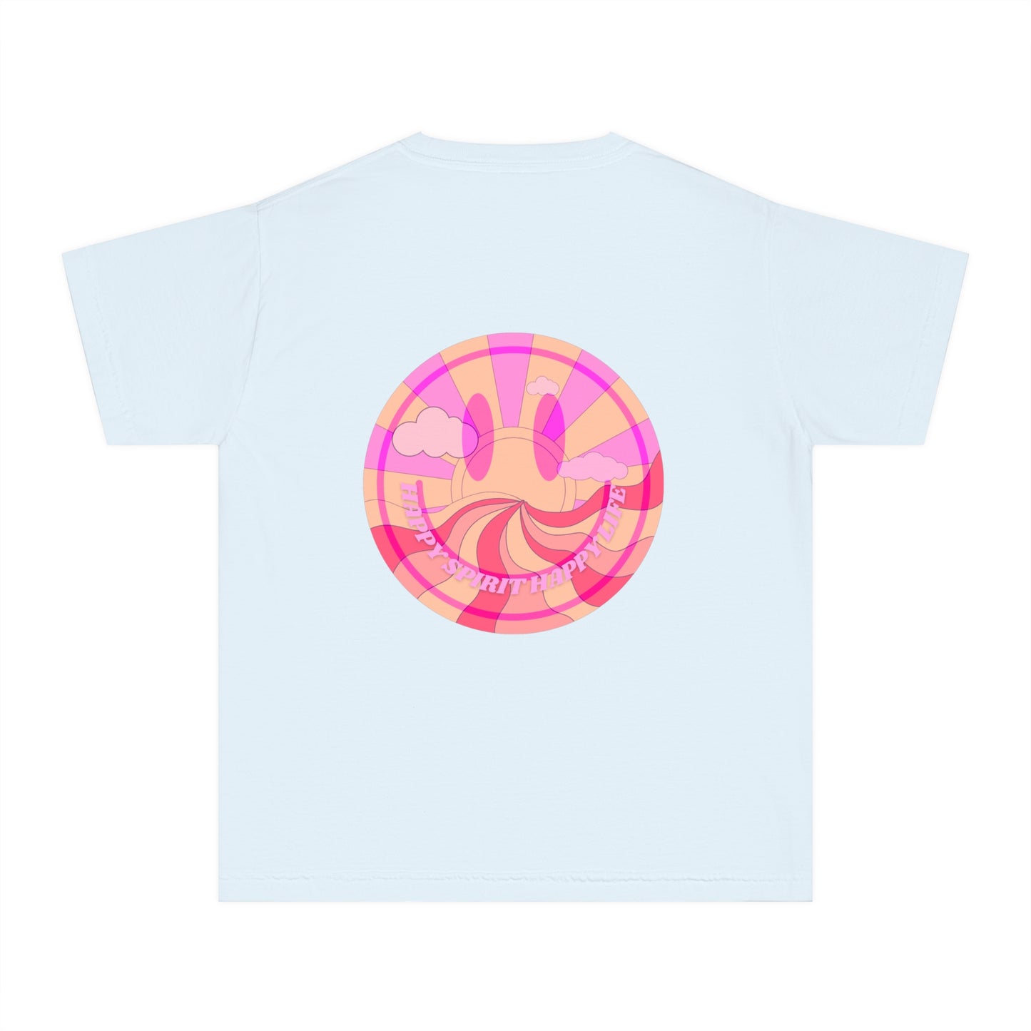 Kids Retro Smile T shirt, Youth Happy Spirit Happy Mind, Aesthetic t shirt, Graphic tee, Tumblr Tshirt, Trendy Oversized Comfort Colors Tee