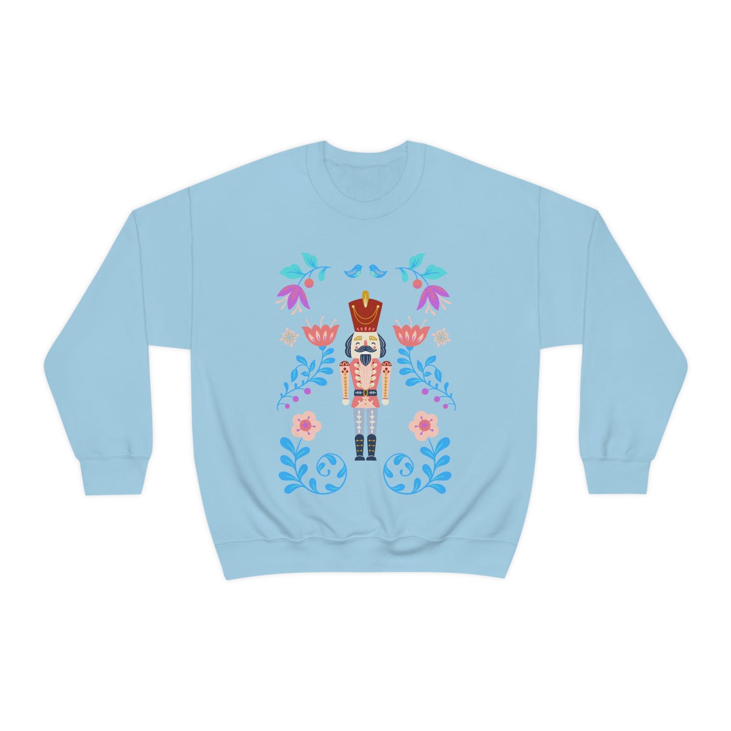 Nutcracker Modern Sweatshirt, Blue Nutcracker Sweatshirt, Trendy Christmas Minimalist Sweatshirt, Xmas Crewneck Bright Color Crew