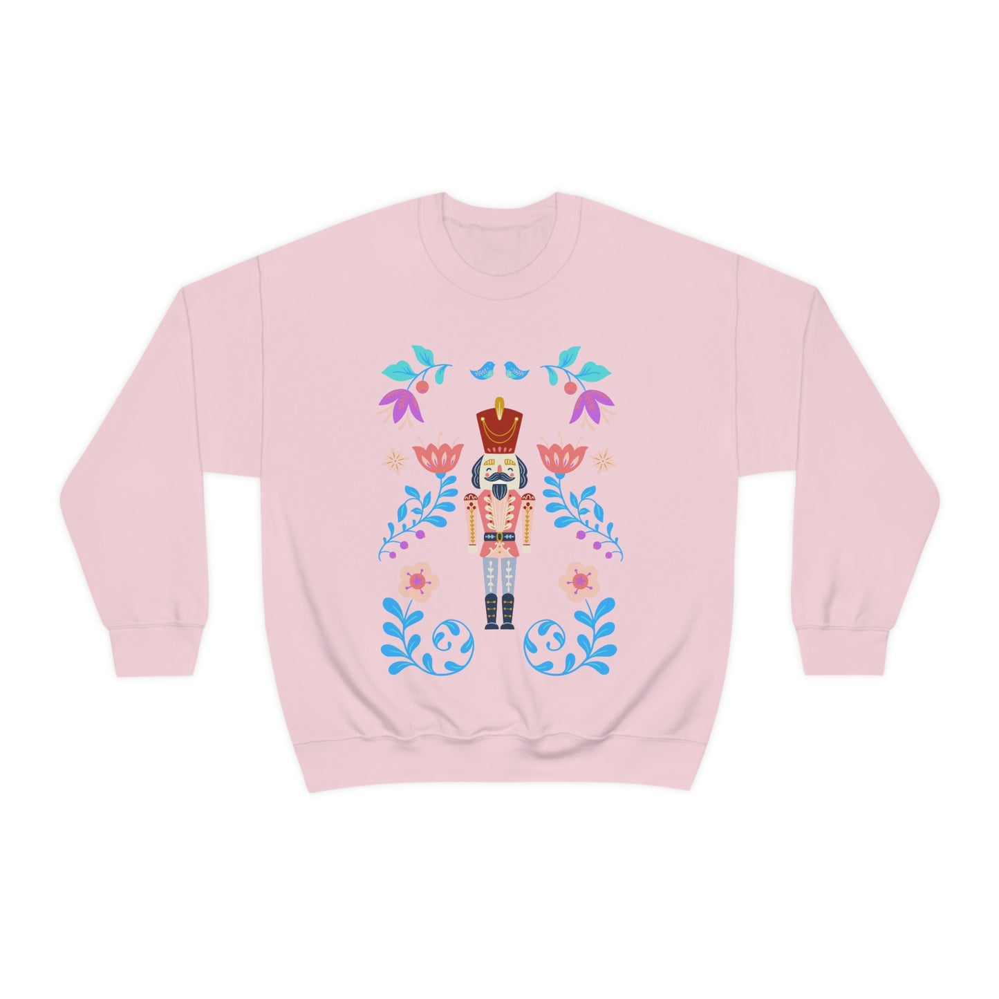 Nutcracker Modern Sweatshirt, Blue Nutcracker Sweatshirt, Trendy Christmas Minimalist Sweatshirt, Xmas Crewneck Bright Color Crew