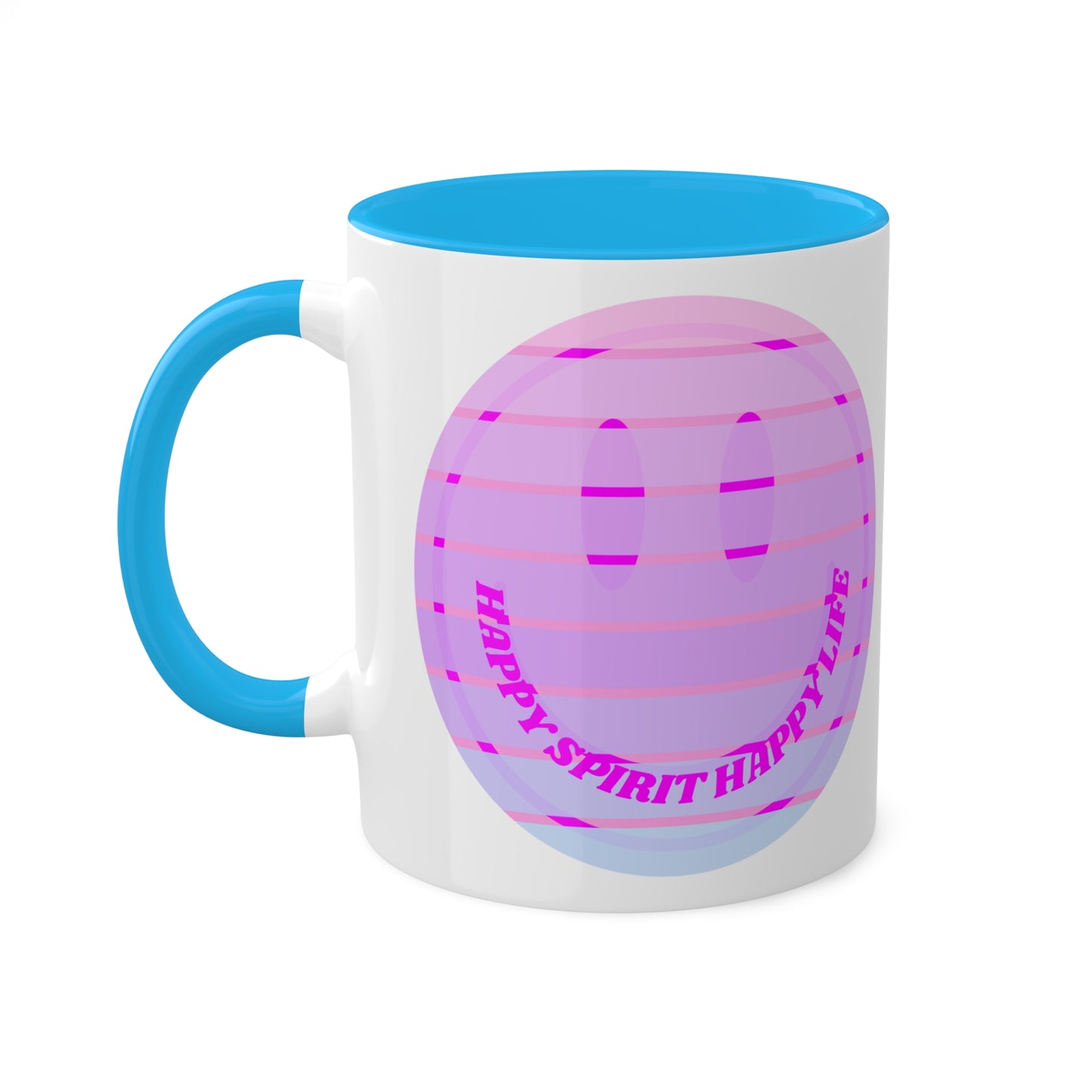 Retro Happy Spirit Happy Life Aesthetic Mug, Smile Face Mug, Trendy Coffee Mug, Tumblr Mug, Aesthetic Happy Life Gift, Aesthetic Mug