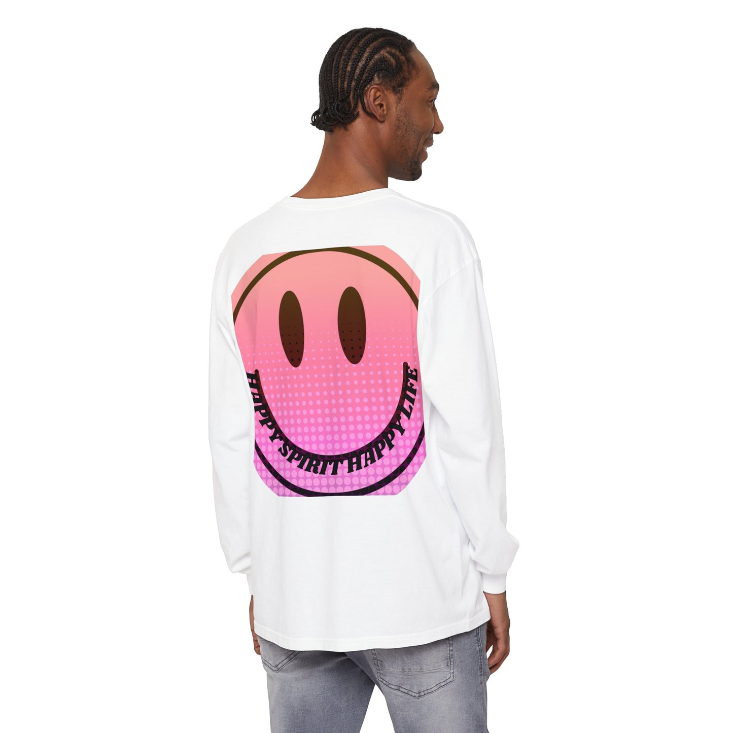 Aesthetic Long Sleeve Shirt, Smile Face Y2K Retro Shirt, 80's Style Smile Graphic, Comfort Colors Unisex Garment-dyed Long Sleeve T-Shirt