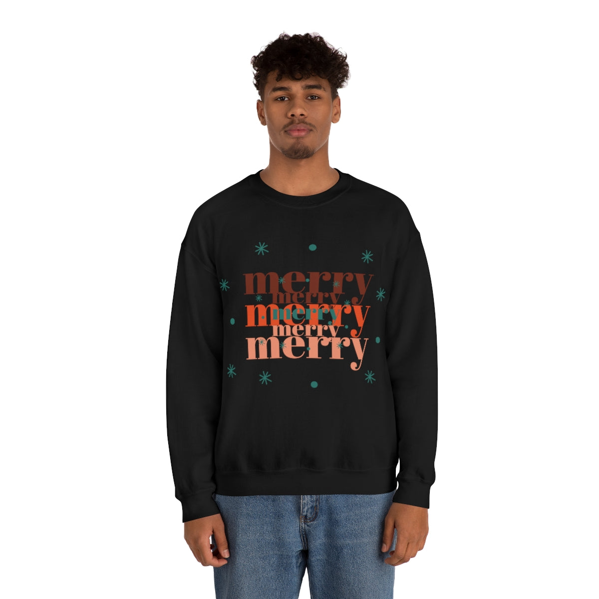 Merry Merry Merry, Christmas, Holiday Sweatshirt, Minimalist Sweatshirt, Oversized VSCO Girl, Tumblr, Unisex Heavy Blend Crewneck