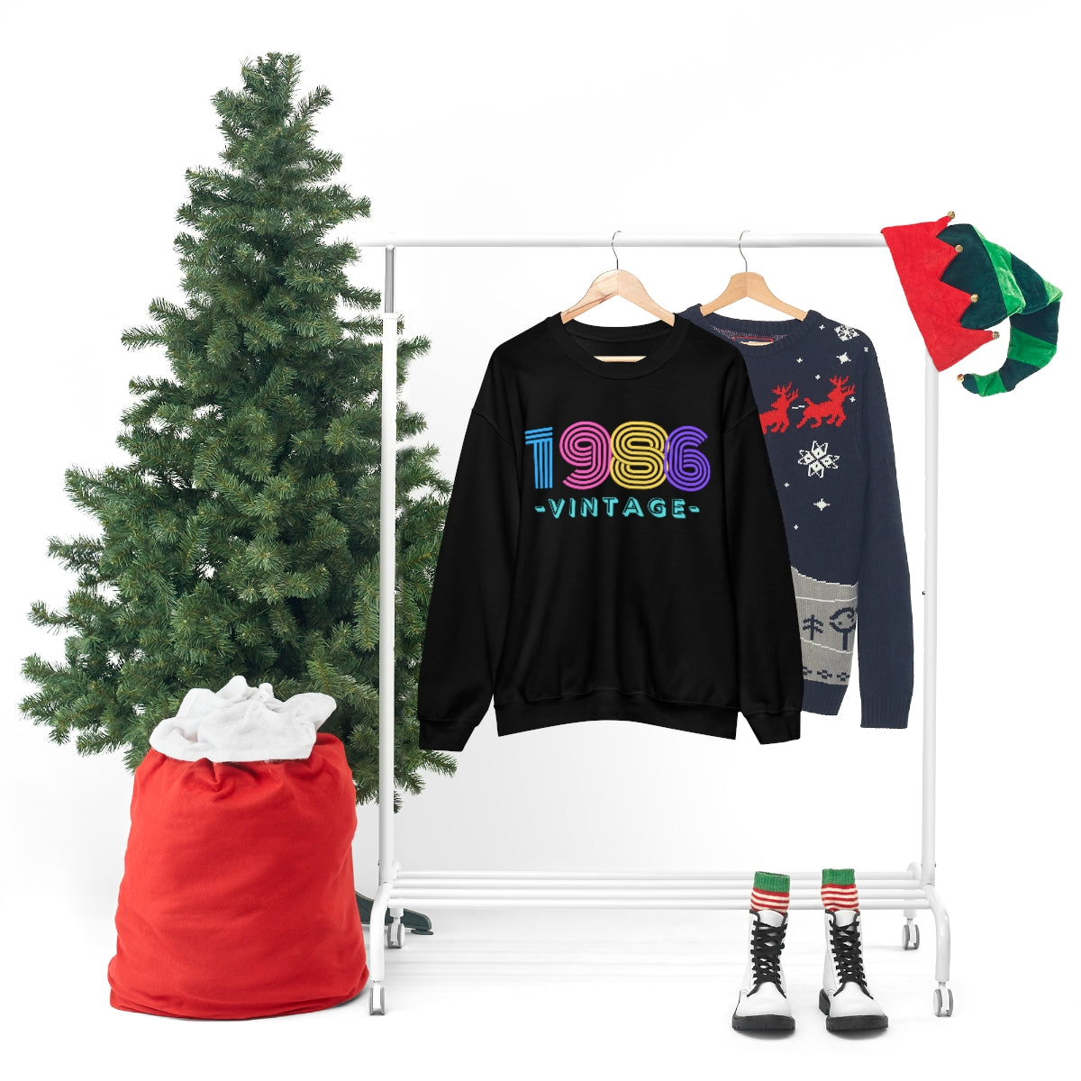 Personalized 1986 Vintage Retro Birthday or Special Date Crewneck Sweatshirt, Perfect Birthday Gift Sweatshirt, 80s style script