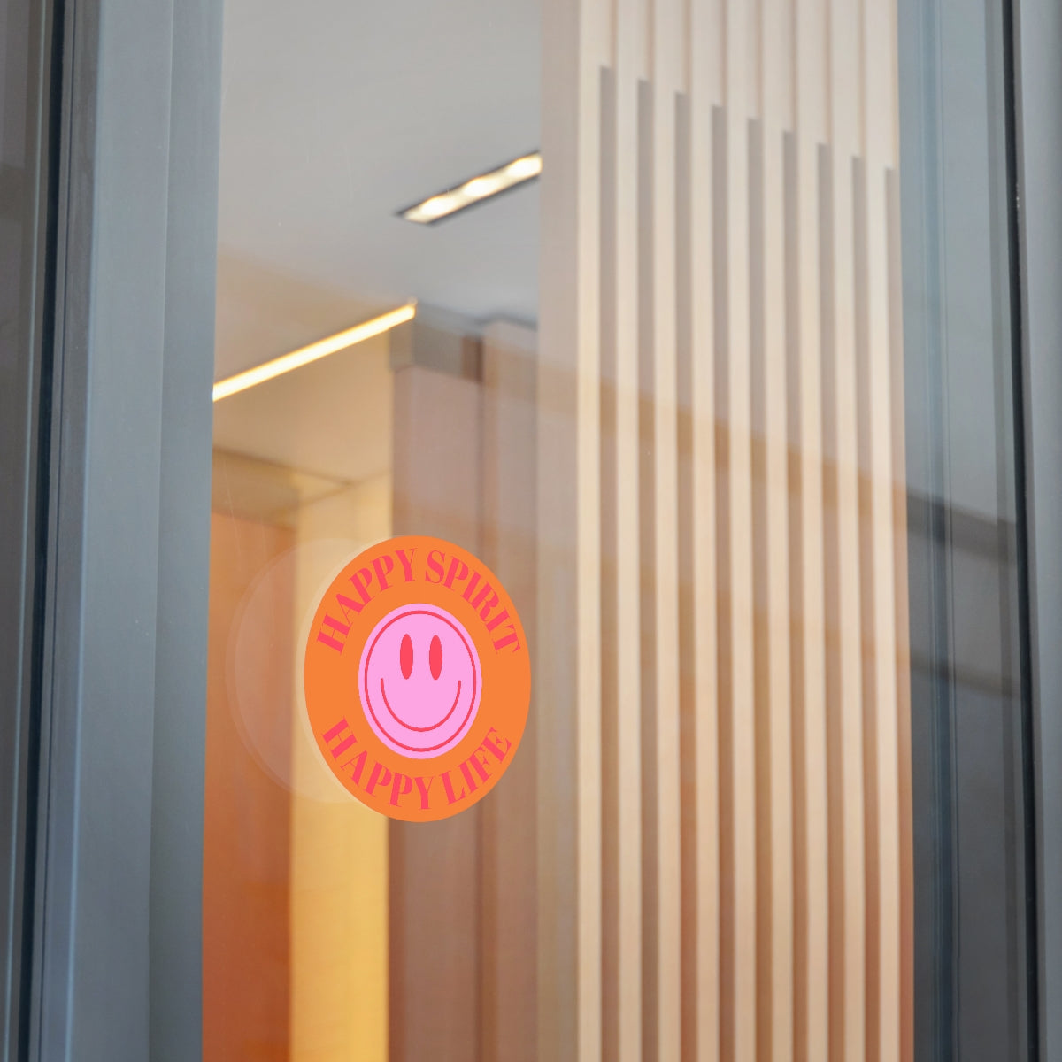 Happy Spirit Happy Life Round Vinyl Stickers, UV Smiley Stickers, Smile Sticker, Tumblr Retro Smile, VSCO Girl, Computer, Skateboard