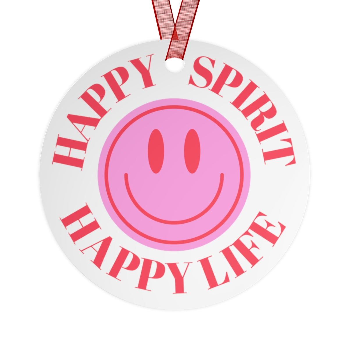 Metal Ornament Happy Spirit Happy Life, Happiness Ornament, Modern Ornament, Smile Decoration, VSCO, Tumblr, Pink Smile, Retro Christmas