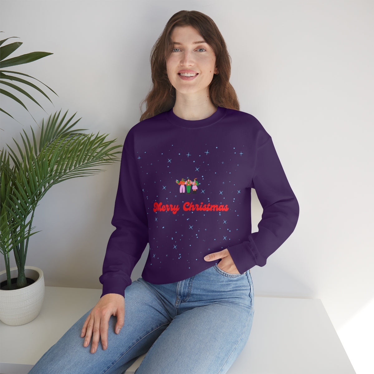 Pink Nutcracker Merry and Bright Minimalist Sweatshirt, Blue Nutcracker Sweatshirt, Trendy Christmas Sweatshirt, Pastel Xmas Crewneck