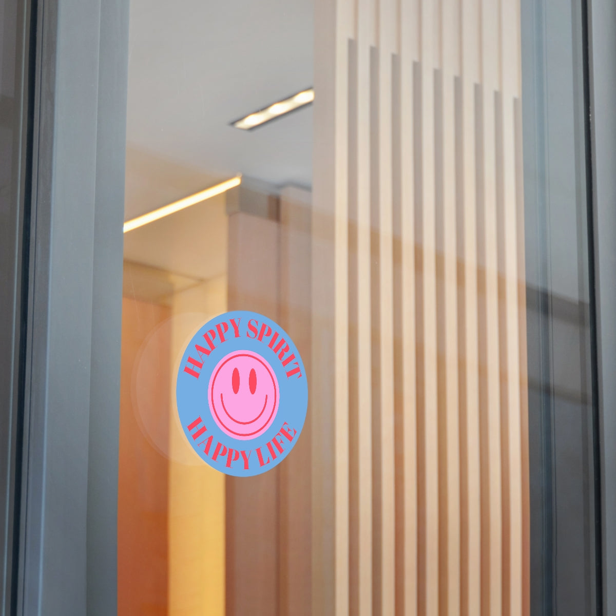 Happy Spirit Happy Life Round Vinyl Stickers, UV Smiley Stickers, Smile Sticker, Tumblr Retro Smile, VSCO Girl, Computer, Skateboard, Bumper