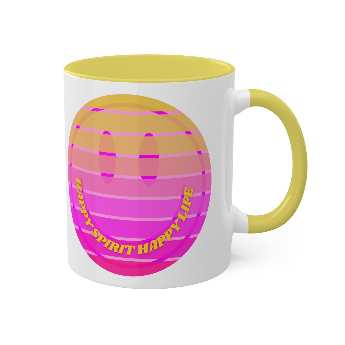 Retro Happy Spirit Happy Life Aesthetic Mug, Smile Face Mug, Trendy Coffee Mug, Tumblr Mug, Aesthetic Happy Life Gift, Aesthetic Mug