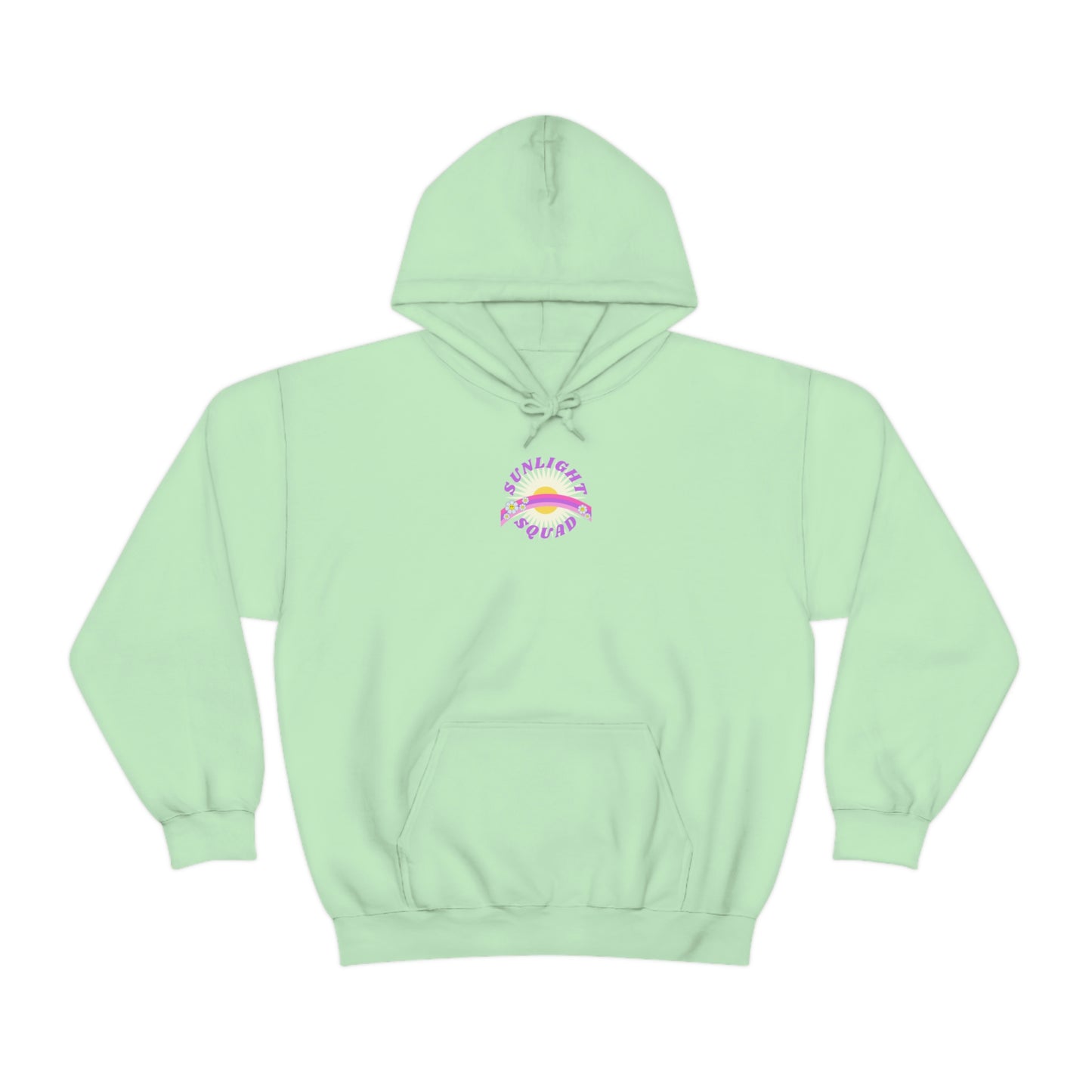 Retro Smile Flower Pink Purple Lavender Lilac Hoodie, Sunlight Squad Sweatshirt, Back Graphic Hoodie, VSCO Girl Oversized Trendy Tumblr Top