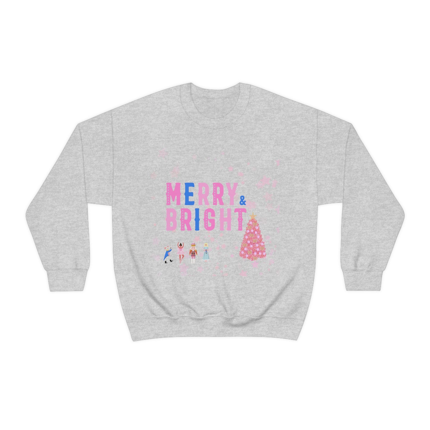 Pink Nutcracker Merry and Bright Minimalist Sweatshirt, Blue Nutcracker Sweatshirt, Trendy Christmas Sweatshirt, Pastel Xmas Crewneck