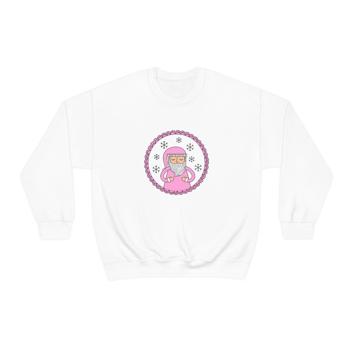Pink Santa Claus Sweatshirt, Pink Santa Sweatshirt, Trendy Noel Minimalist Christmas Sweatshirt, Xmas Santa Crewneck Top, Pastel Holiday
