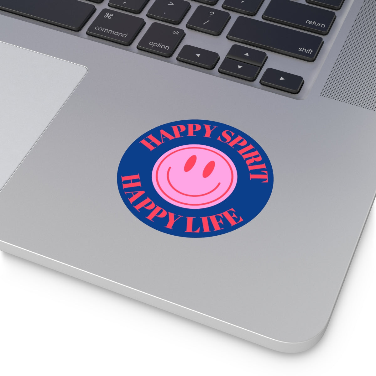 Happy Spirit Happy Life Round Vinyl Stickers, UV Smiley Stickers, Smile Sticker, Tumblr Retro Smile, VSCO Girl, Computer, Skateboard