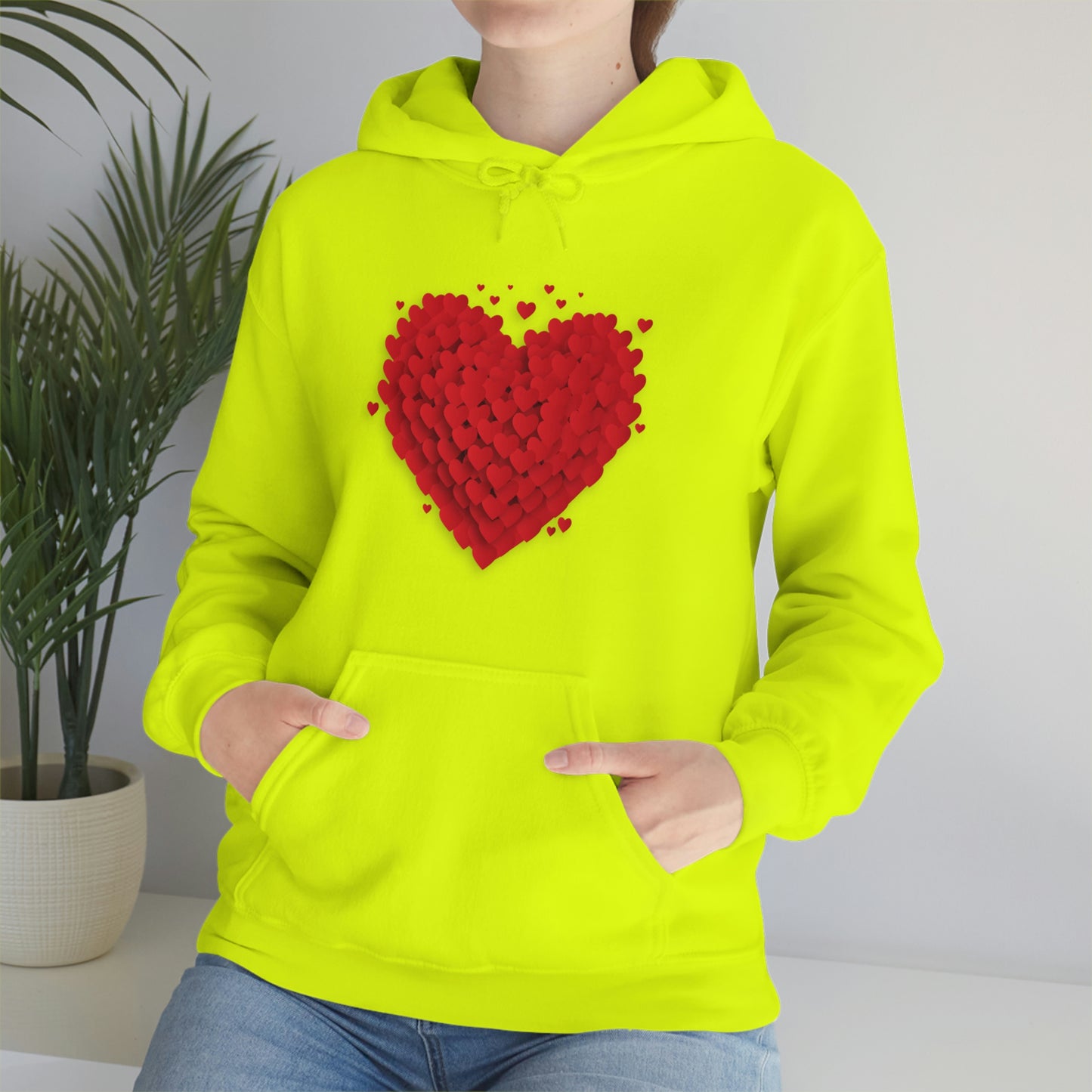 Love 3D Hearts Hoodie Sweatshirt, Pile of Hearts Love Hoodie, Valentine's Pink and Red Hoodie Pastel Pink Lavender and Mint Hoodie
