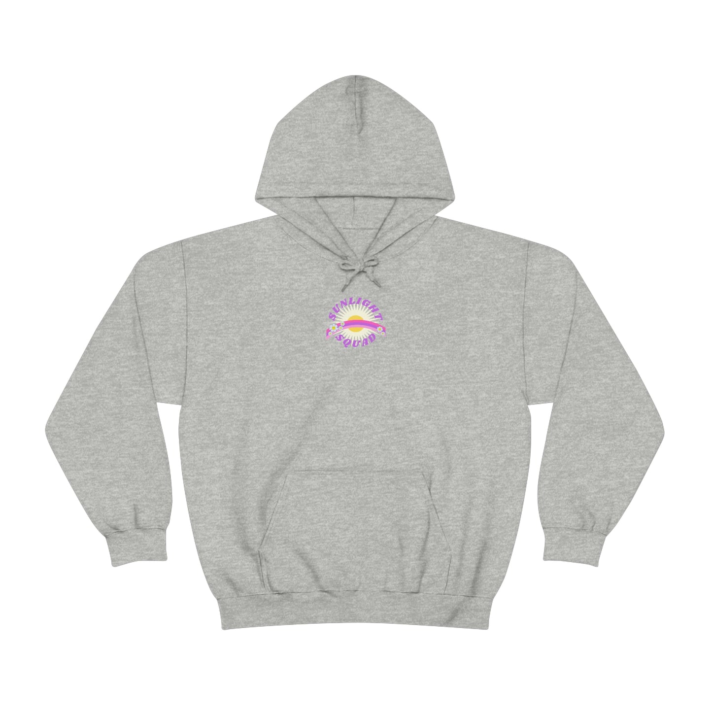 Retro Smile Flower Pink Purple Lavender Lilac Hoodie, Sunlight Squad Sweatshirt, Back Graphic Hoodie, VSCO Girl Oversized Trendy Tumblr Top