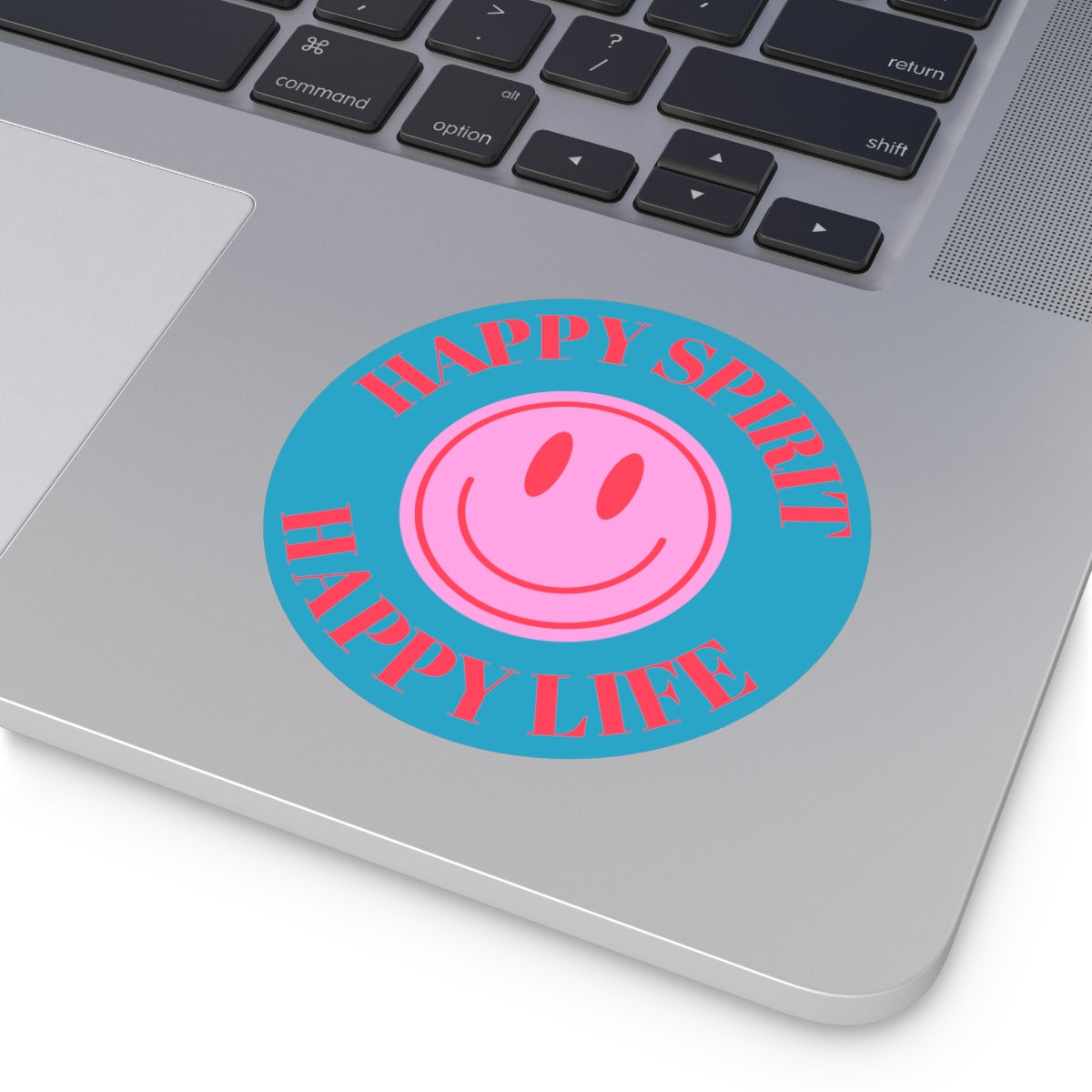 Happy Spirit Happy Life Round Vinyl Stickers, UV Smiley Stickers, Smile Sticker, Tumblr Retro Smile, VSCO Girl, Computer, Skateboard