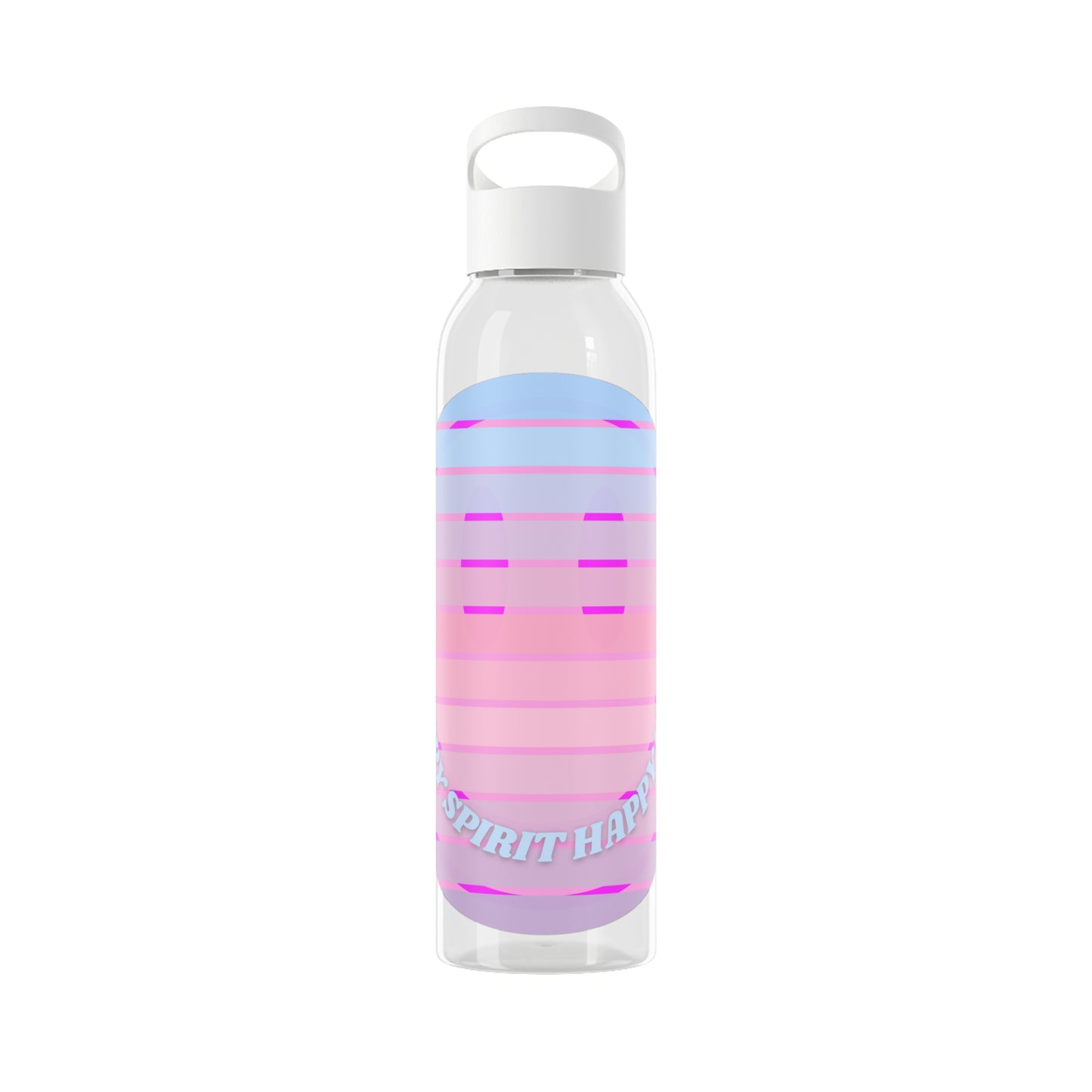 Aesthetic Happy Spirit Happy Life Water Bottle, Aesthetic Pink, Smile Face, Trendy Tumblr Bottle, Happy Mind Tumbler, BPA Free Smile Bottle