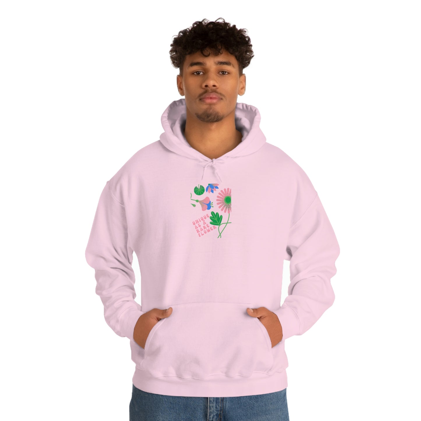 Retro Plant Hoodie, Unique as a Rare Flower Sweatshirt, Positivity Oversized Hoodie Sweatshirt, Flower Aesthetic Pink Plant Hoodie
