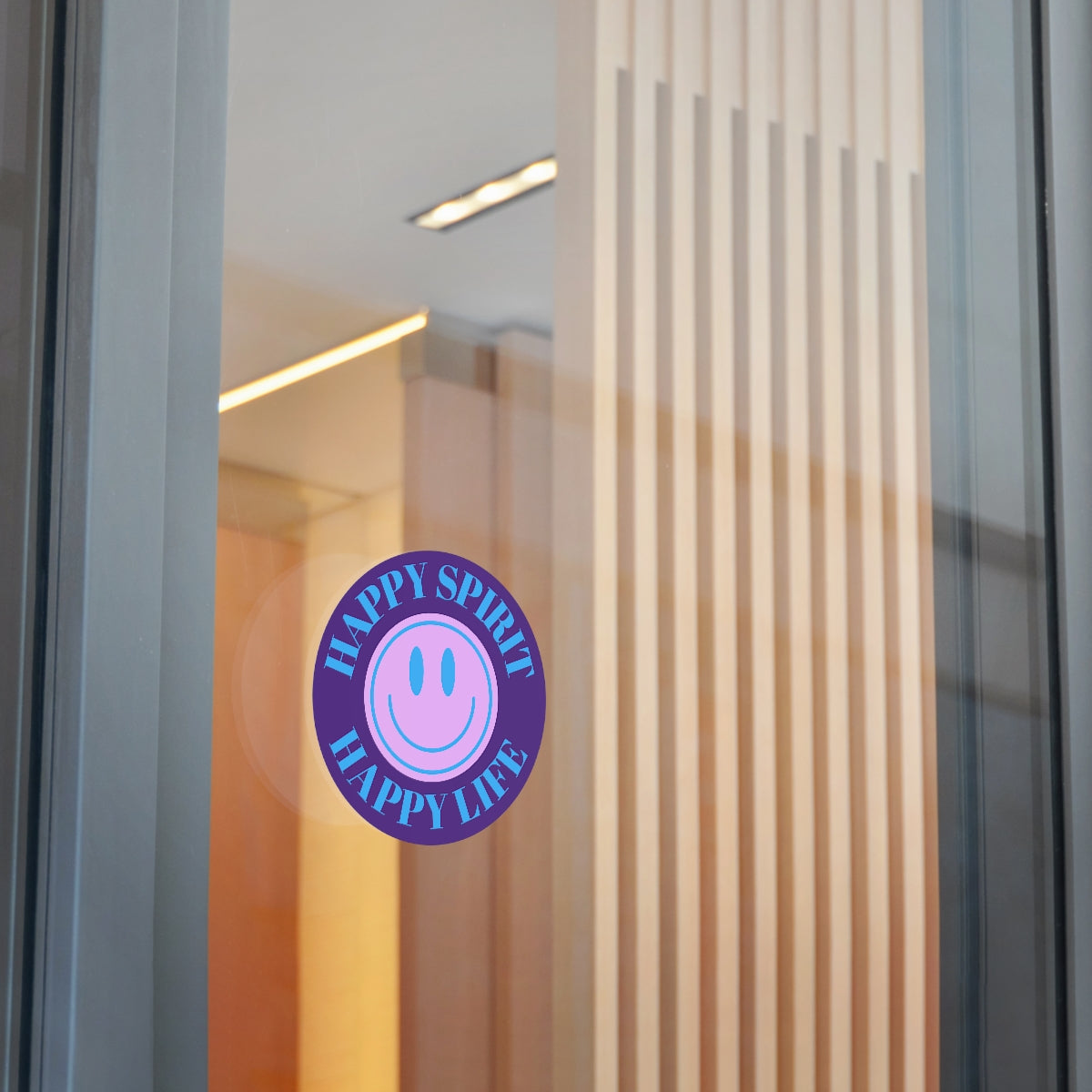 Happy Spirit Happy Life Round Vinyl Stickers, UV Smiley Stickers, Smile Sticker, Tumblr Retro Smile, VSCO Girl, Computer, Skateboard