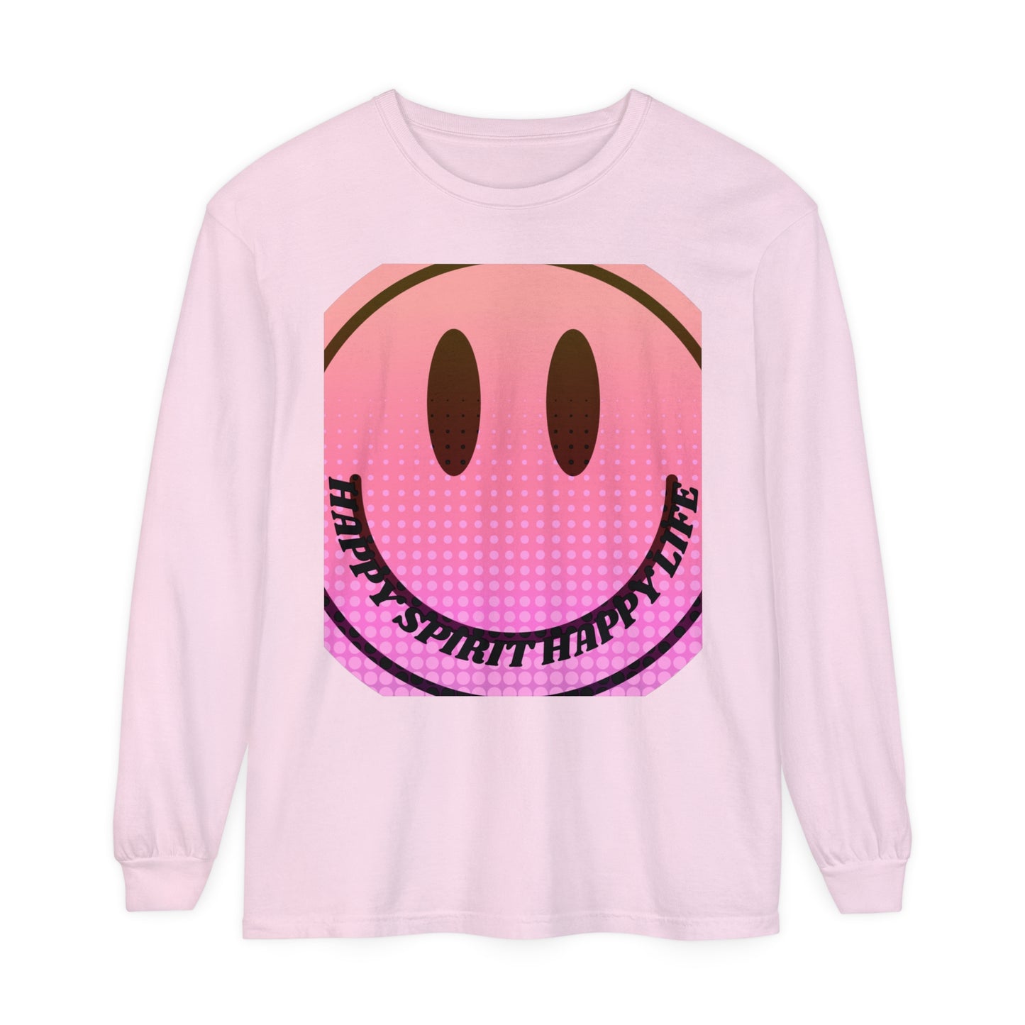 Aesthetic Long Sleeve Shirt, Smile Face Y2K Retro Shirt, 80's Style Smile Graphic, Comfort Colors Unisex Garment-dyed Long Sleeve T-Shirt