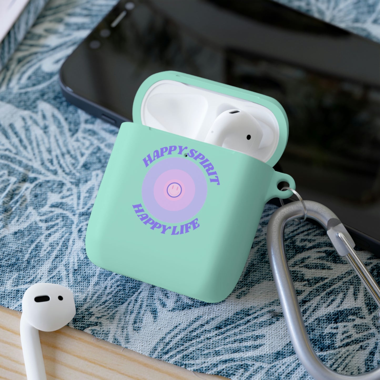 Happy Spirit Happy Life AirPods and AirPods Pro Case Cover, AirPods and AirPods Pro Case Cover, VSCO girl, Smiley Happy Life Protector Case