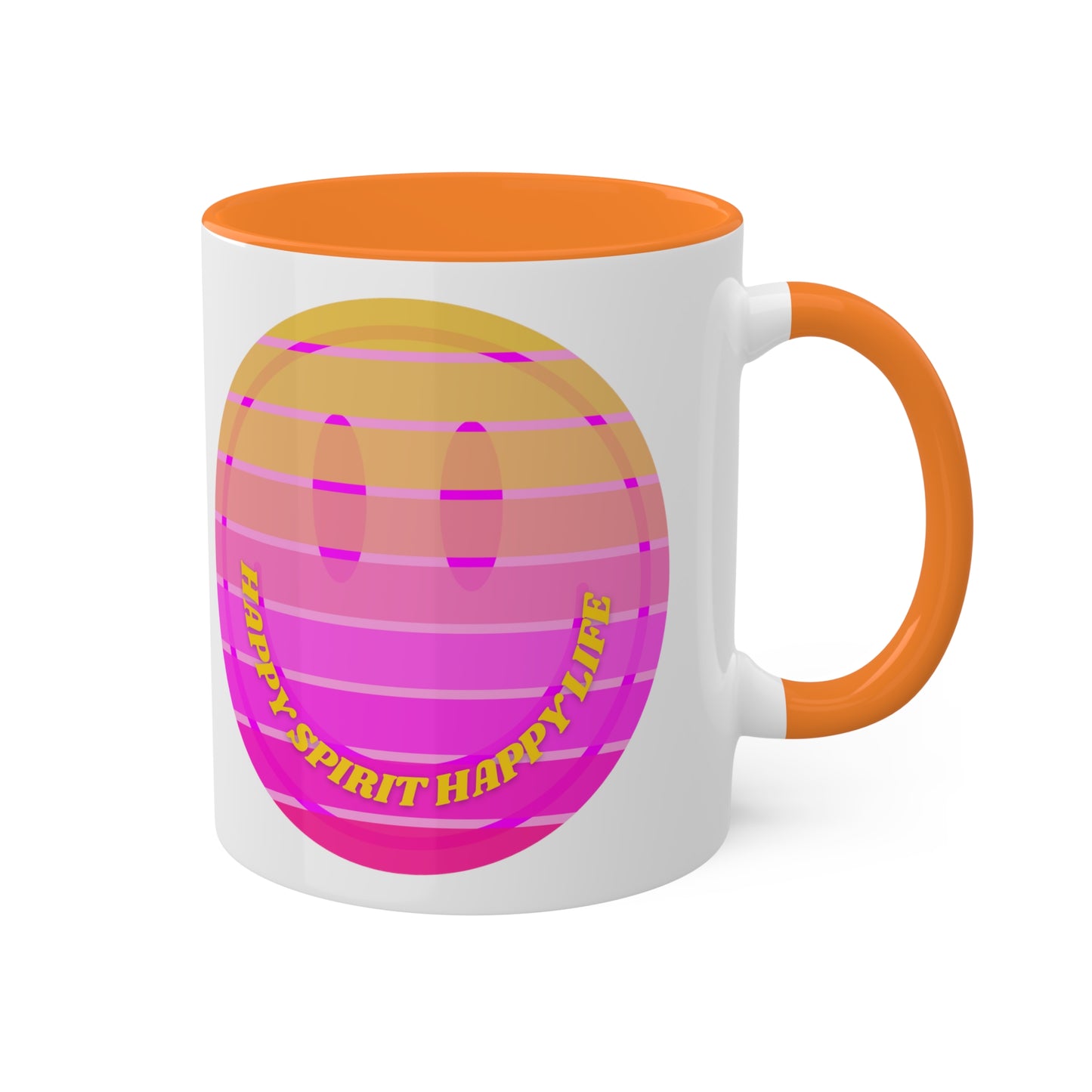Retro Happy Spirit Happy Life Aesthetic Mug, Smile Face Mug, Trendy Coffee Mug, Tumblr Mug, Aesthetic Happy Life Gift, Aesthetic Mug