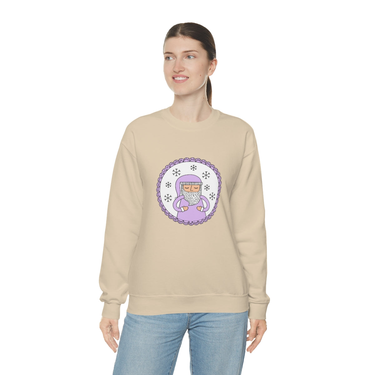 Purple Santa Claus Sweatshirt, Pink Santa Sweatshirt, Trendy Noel Minimalist Christmas Sweatshirt, Xmas Santa Crewneck Top, Pastel Holiday