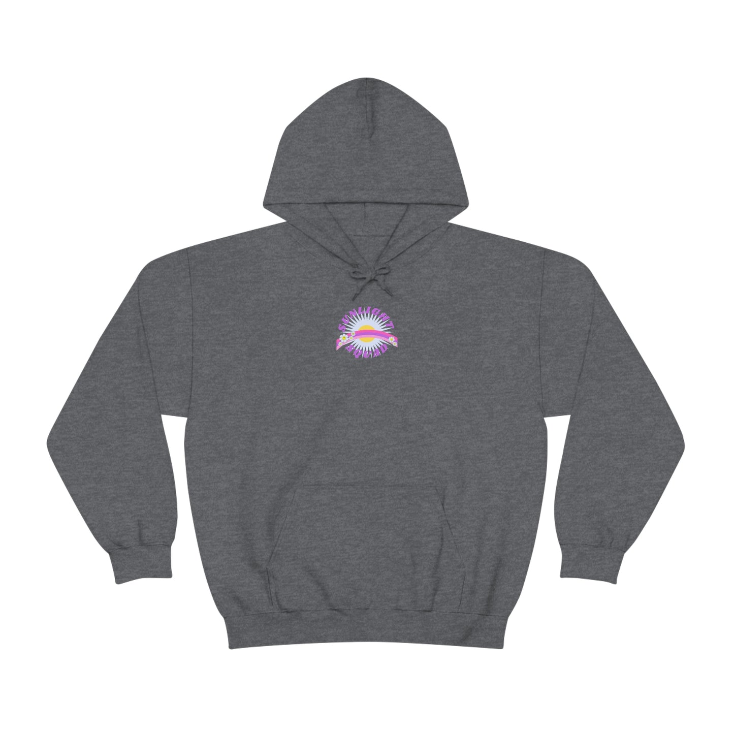 Retro Smile Flower Pink Purple Lavender Lilac Hoodie, Sunlight Squad Sweatshirt, Back Graphic Hoodie, VSCO Girl Oversized Trendy Tumblr Top