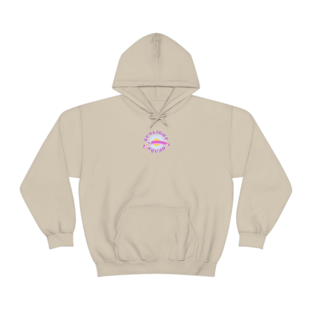 Retro Smile Flower Pink Purple Lavender Lilac Hoodie, Sunlight Squad Sweatshirt, Back Graphic Hoodie, VSCO Girl Oversized Trendy Tumblr Top