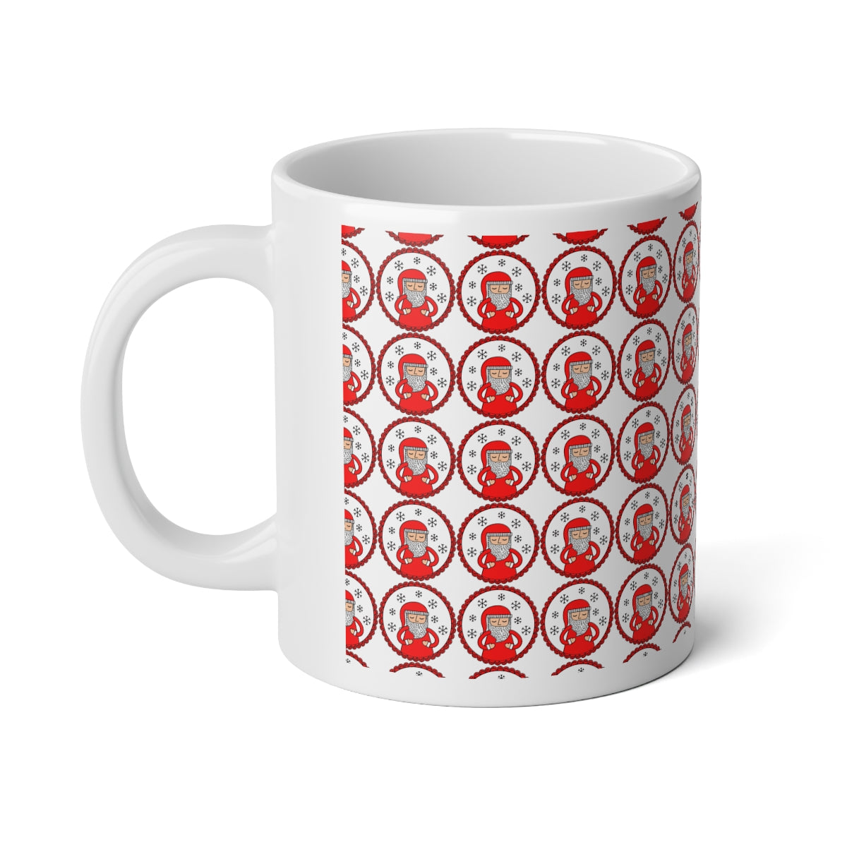Red Santa Aesthetic Mug, Pastel Christmas Mug, Trendy Coffee Mug, Tumblr Mug, Aesthetic Holiday Gift, Minimalist Santa Mug Print