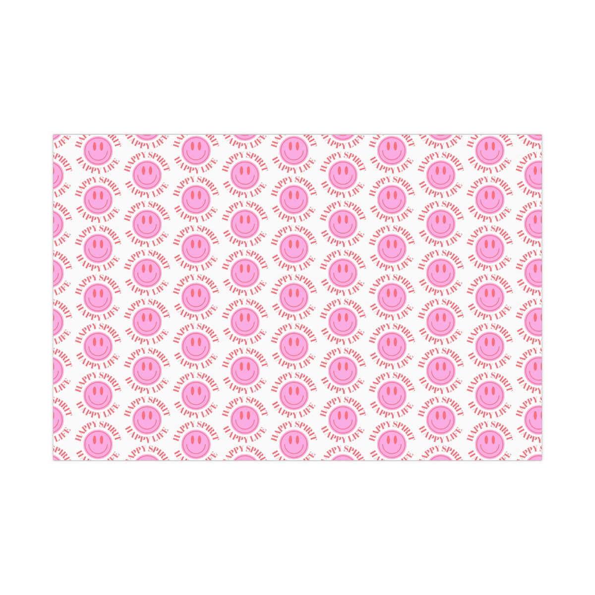 Pink Aesthetic Smile Face Gift Wrap Paper, Pink Smile Wrapping Paper, Pastel Christmas Paper, Pink Holiday Wrapping Paper