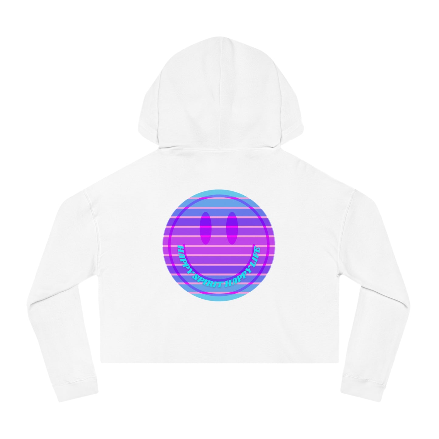 Aesthetic Cropped Hoodie, Smile Face Crop Top, Happy Spirit Happy Life Sunset Smile Cropped Top, Smile Hoodie, Hooded Cropped Pullover