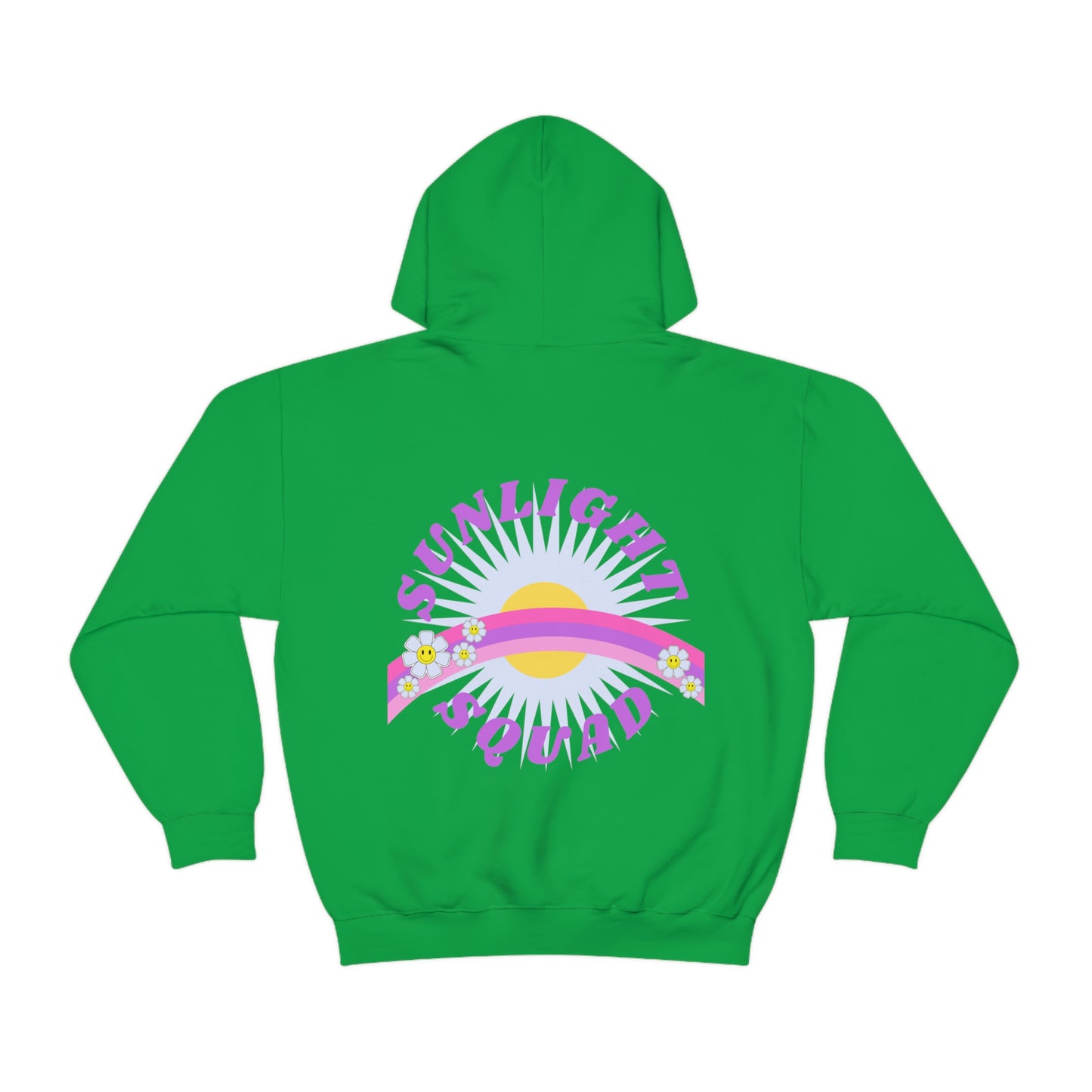 Retro Smile Flower Pink Purple Lavender Lilac Hoodie, Sunlight Squad Sweatshirt, Back Graphic Hoodie, VSCO Girl Oversized Trendy Tumblr Top