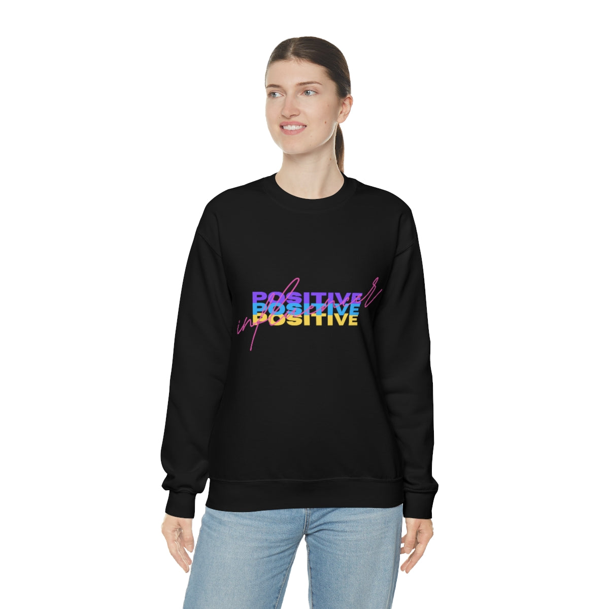 Retro Trendy Influencer Sweatshirt, Oversized Positive Influencer Crewneck Sweatshirt, VSCO Girl, Tumblr Top, 80s Retro Gift