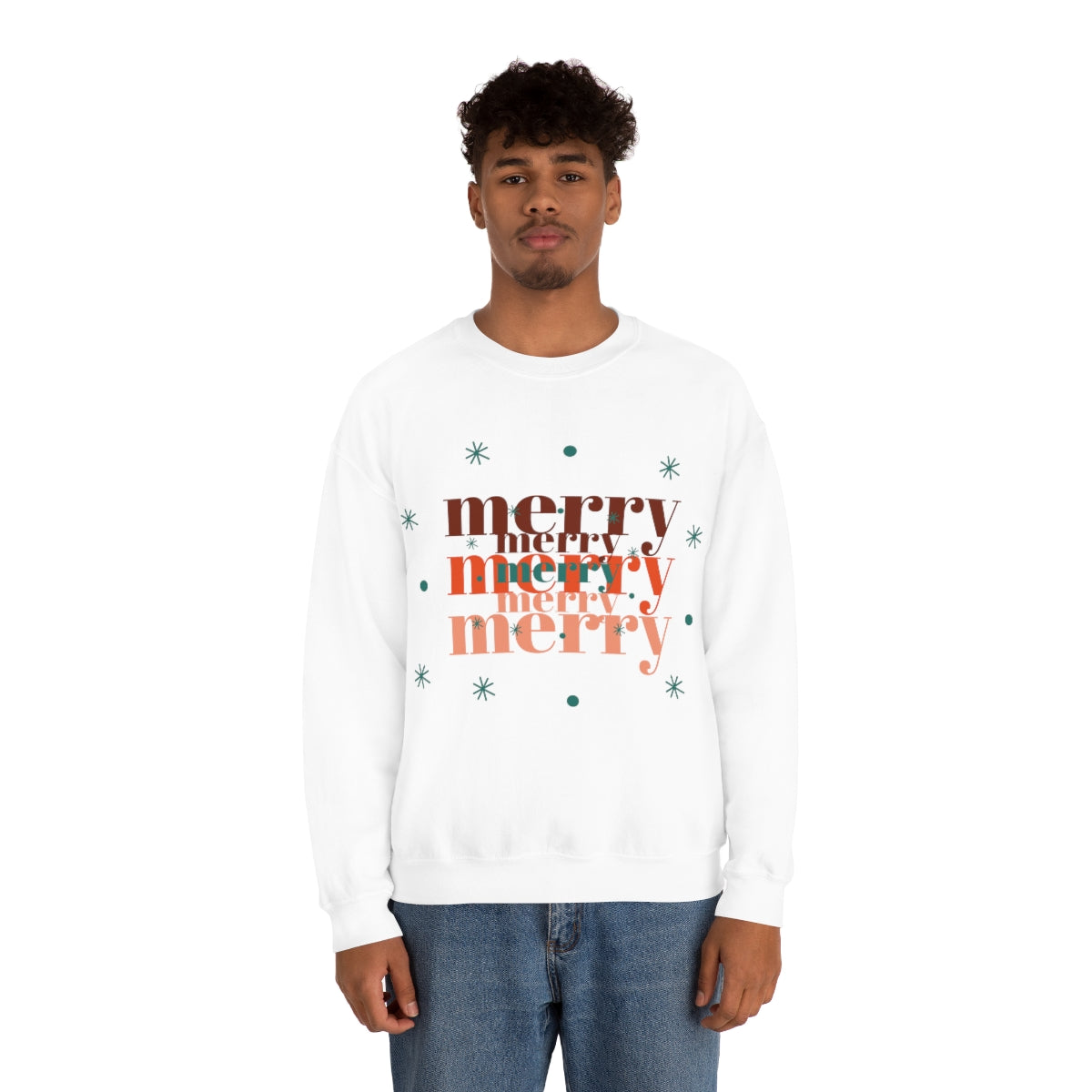 Merry Merry Merry, Christmas, Holiday Sweatshirt, Minimalist Sweatshirt, Oversized VSCO Girl, Tumblr, Unisex Heavy Blend Crewneck