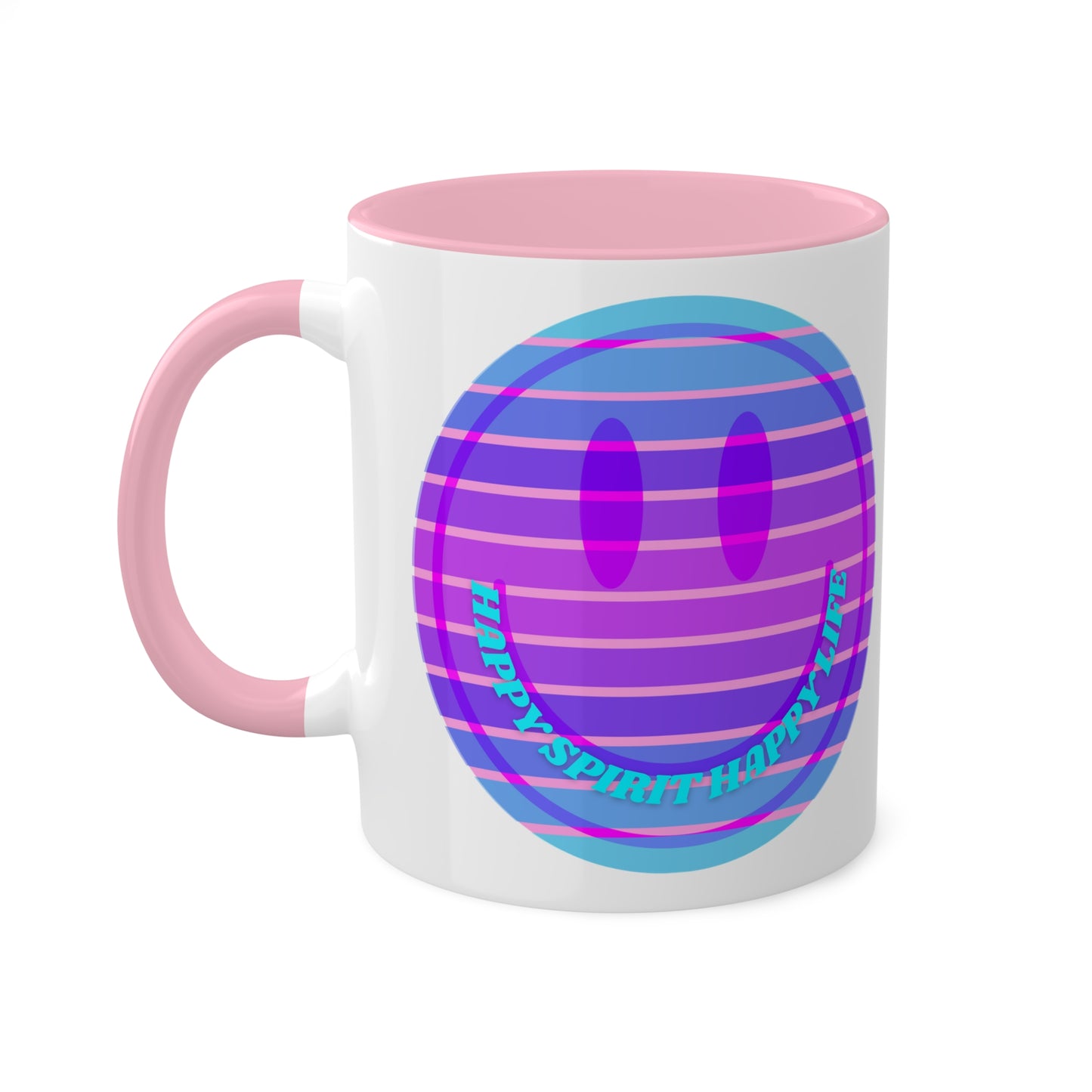 Retro Happy Spirit Happy Life Aesthetic Mug, Smile Face Mug, Trendy Coffee Mug, Tumblr Mug, Aesthetic Happy Life Gift, Aesthetic Mug