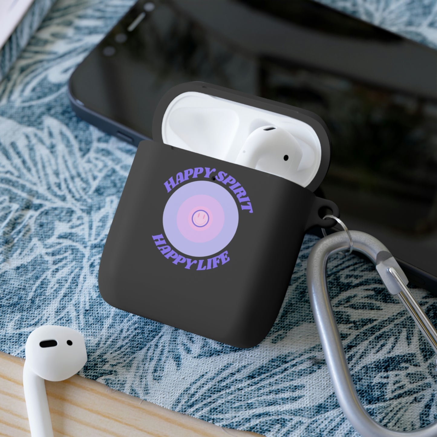 Happy Spirit Happy Life AirPods and AirPods Pro Case Cover, AirPods and AirPods Pro Case Cover, VSCO girl, Smiley Happy Life Protector Case
