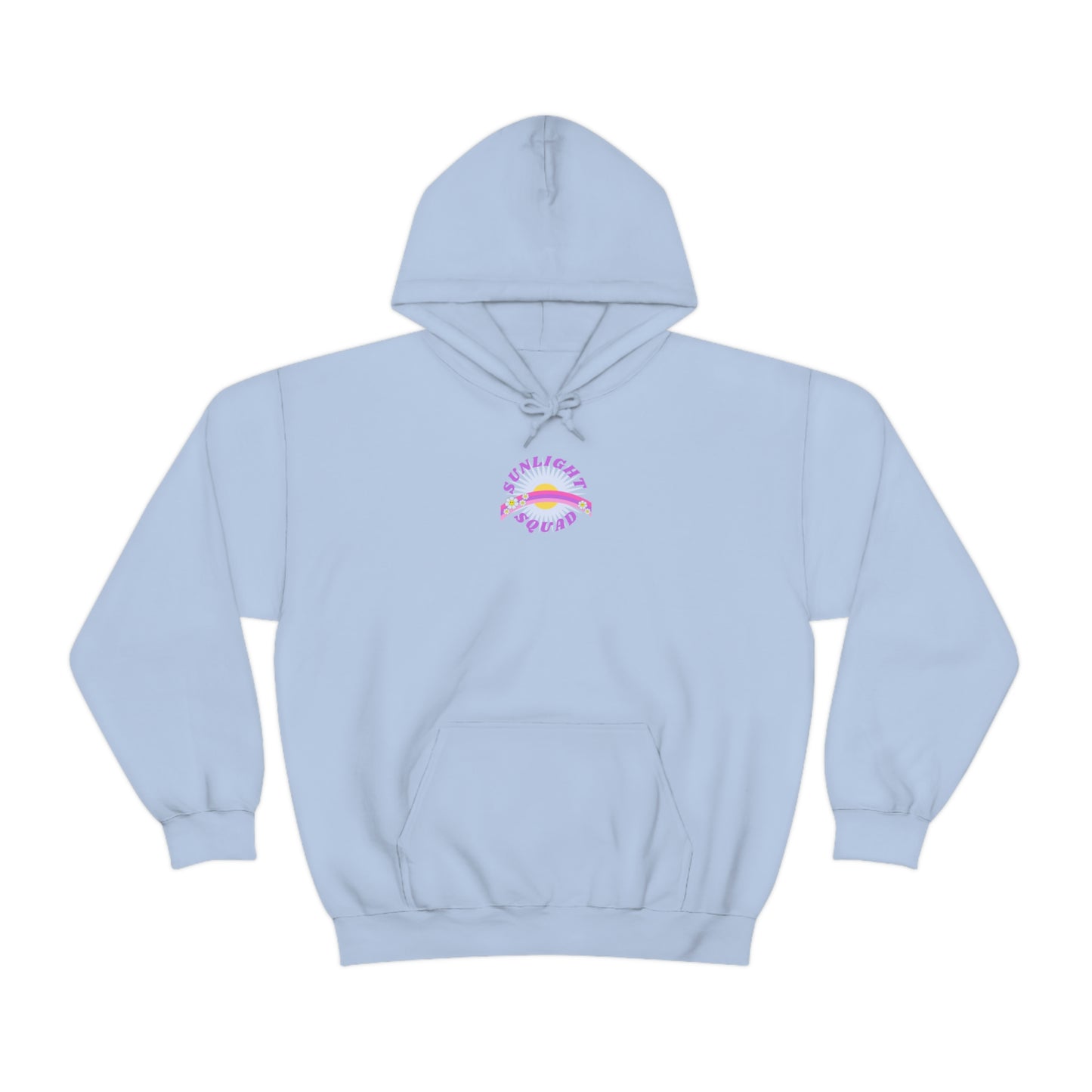 Retro Smile Flower Pink Purple Lavender Lilac Hoodie, Sunlight Squad Sweatshirt, Back Graphic Hoodie, VSCO Girl Oversized Trendy Tumblr Top