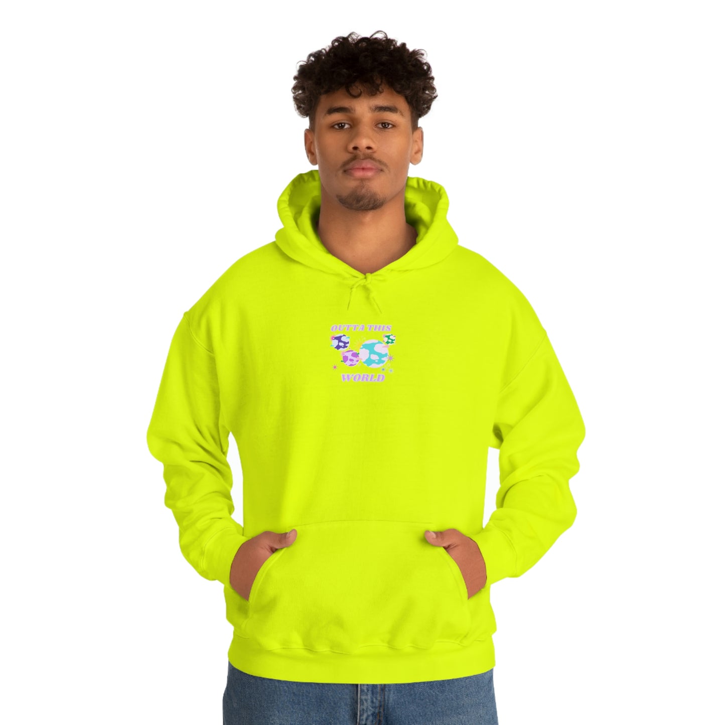 Retro Outta This World Mint Green Pistachio Graphic Hoodie, VSCO Girl Sweatshirt, Tumblr Hoodie, Oversized Trendy Back Print Rare Mint Color