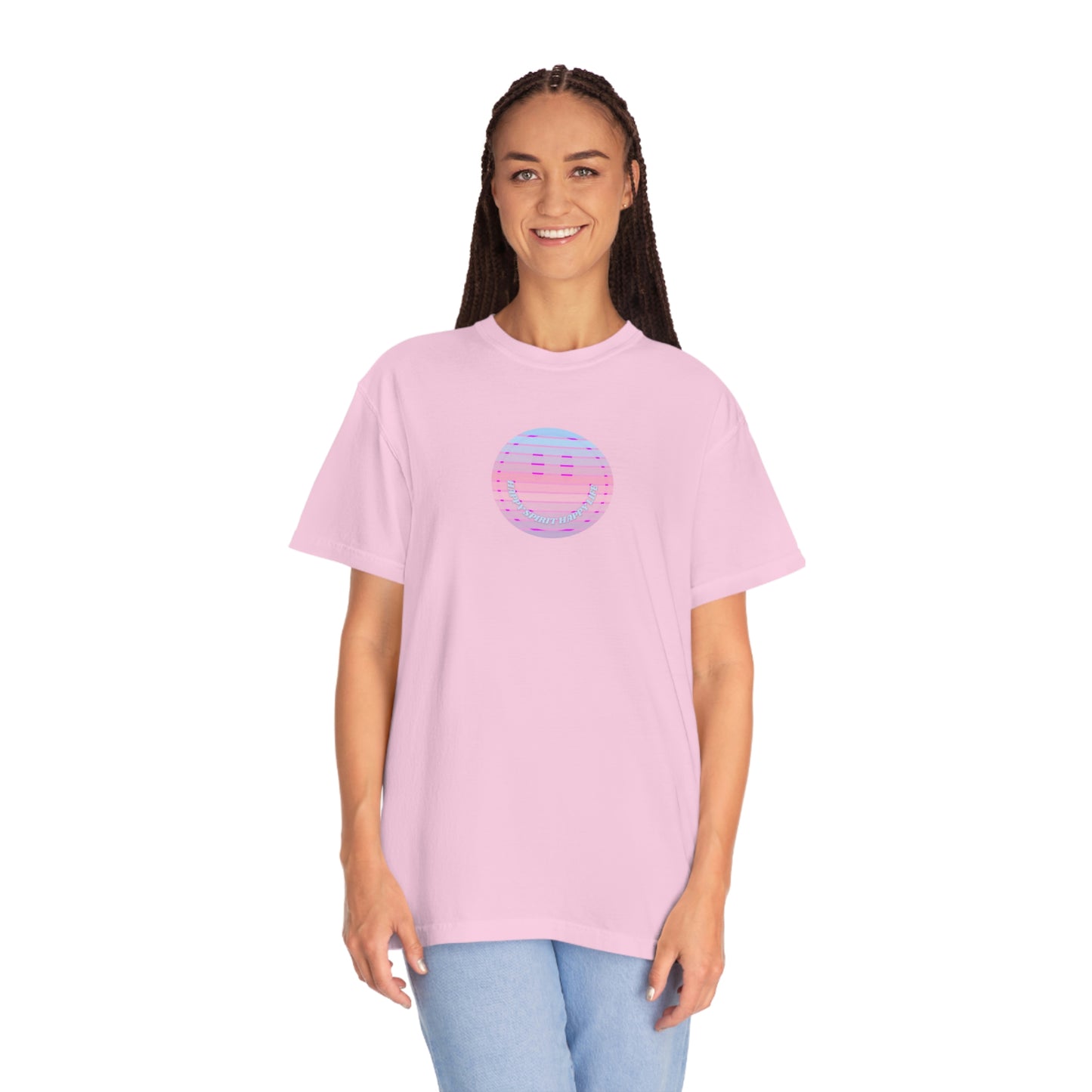 Aesthetic Retro Smile Lilac Tshirt, Happy Spirit Happy Mind, Aesthetic t shirt, Graphic Tumblr Tshirt, Trendy Oversized Vintage Style Tee
