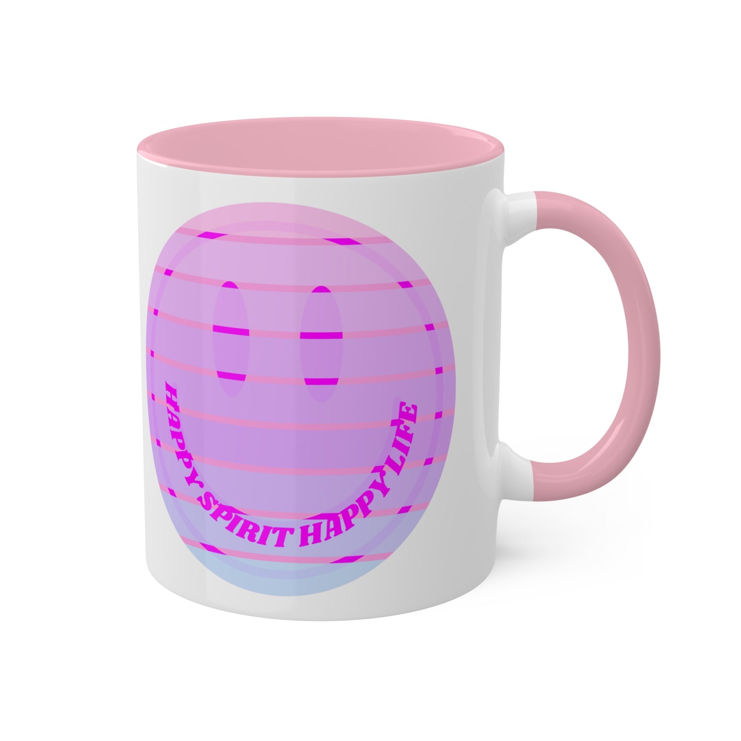 Retro Happy Spirit Happy Life Aesthetic Mug, Smile Face Mug, Trendy Coffee Mug, Tumblr Mug, Aesthetic Happy Life Gift, Aesthetic Mug