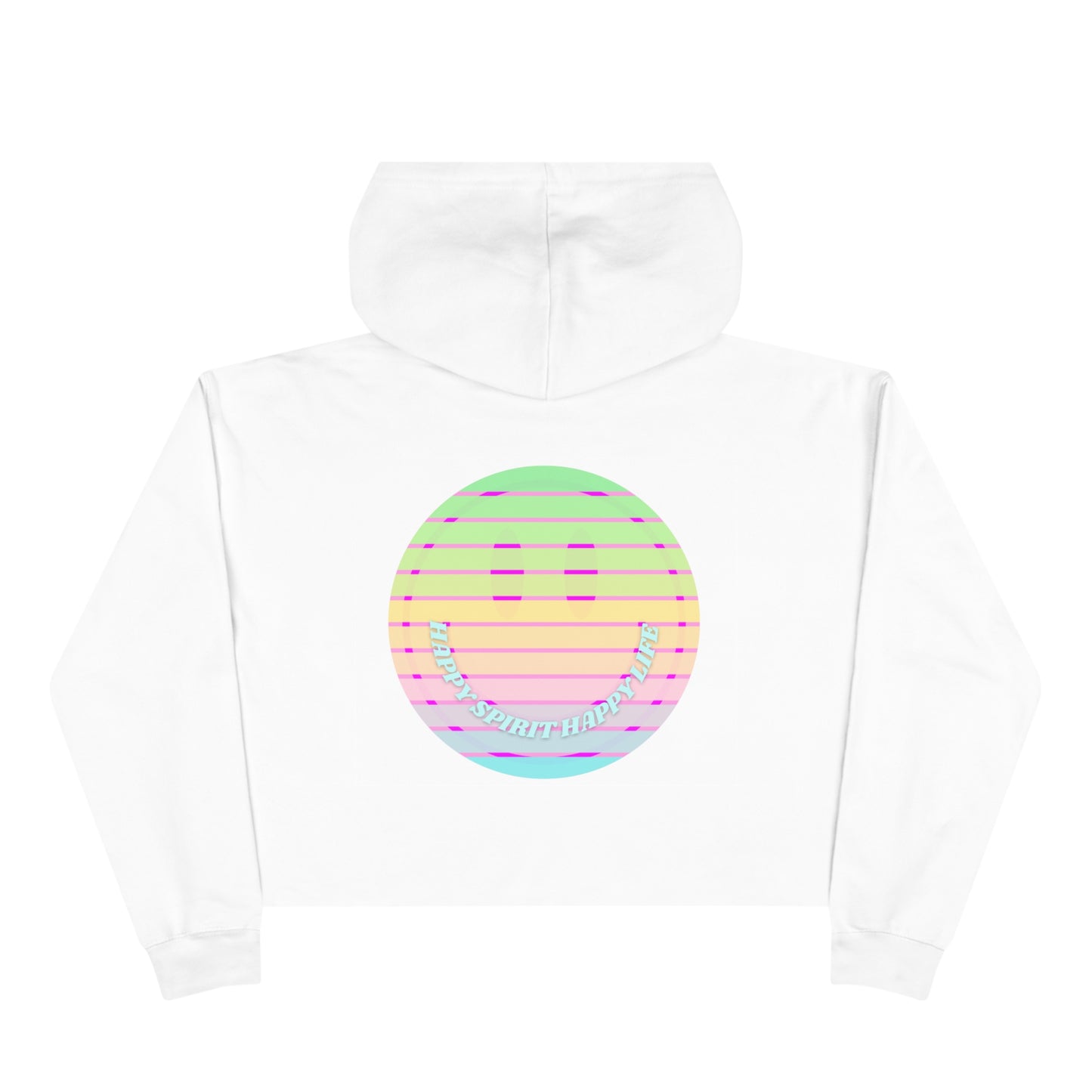 Aesthetic Cropped Hoodie, Smile Face Crop Top, Happy Spirit Happy Life Sunset Smile Cropped Top, Smile Hoodie, Hooded Cropped Pullover