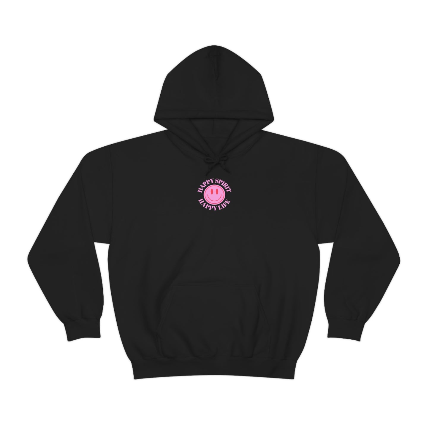 Happy Spirit Happy Life Sweatshirt, Pink Smile Lilac Hoodie, Oversized Hoodie, Front Back Print Trendy Sweatshirt, Beach Cover Up, Cover Up