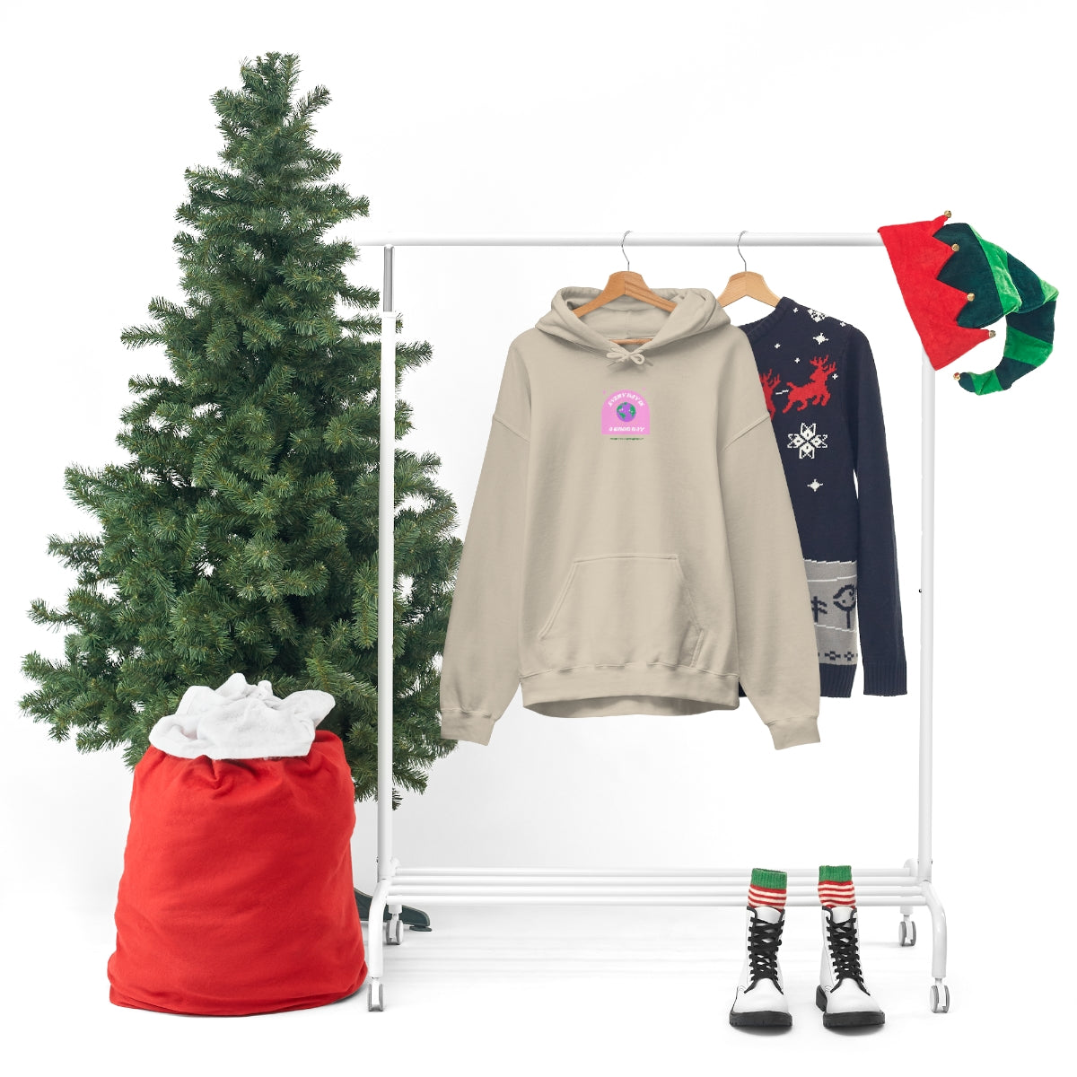 Retro Every Day is a Good Day, Its All About Perspective Earth Pink Purple Back Graphic Hoodie, VSCO Girl Oversized Trendy Tumblr Sweatshirt