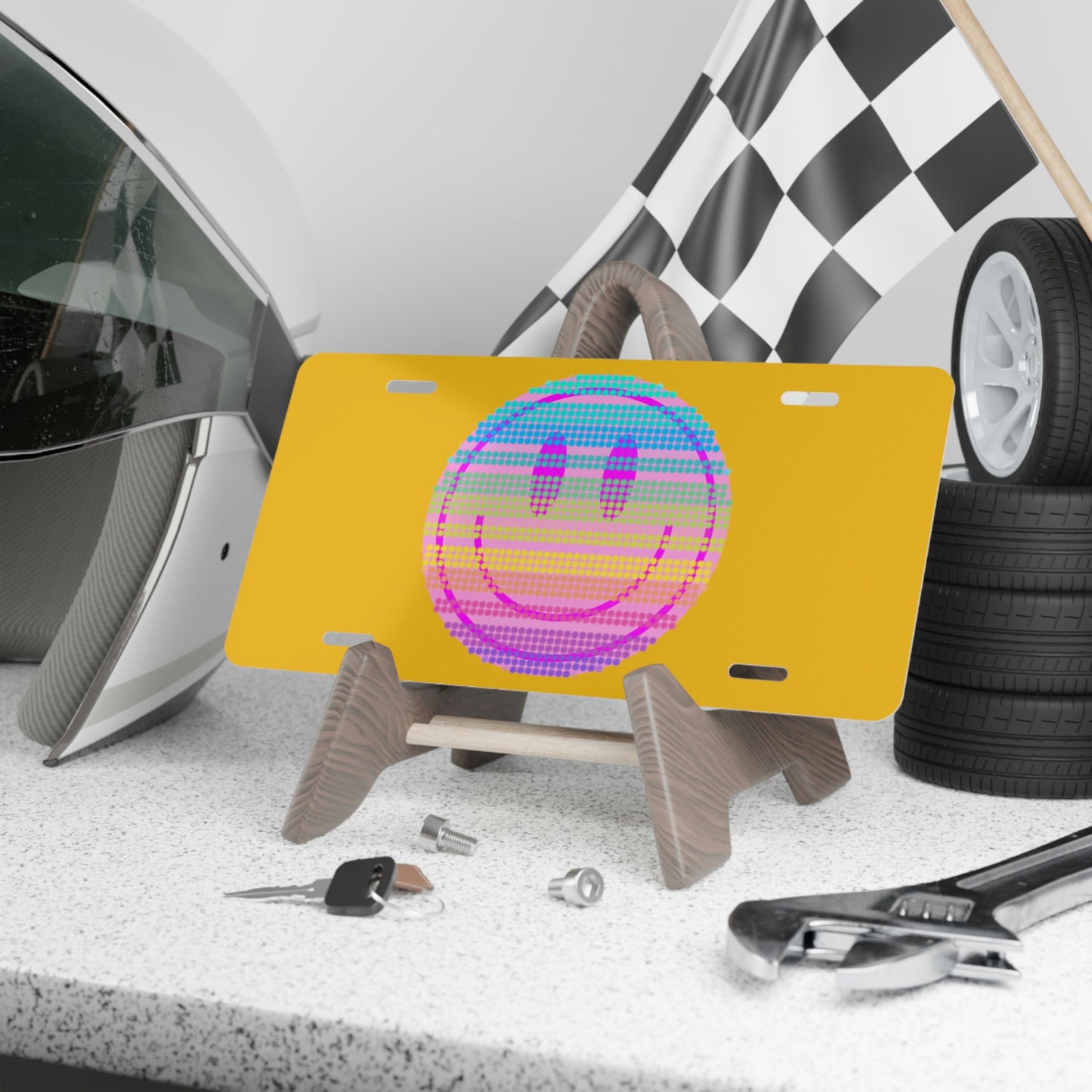 Smile Rainbow Car Plate, Pink Smile Car Tag, Vanity Car Plate, Aesthetic Car Tag, Vsco Girl License Plate, Student Car Gift, Teenager Gift
