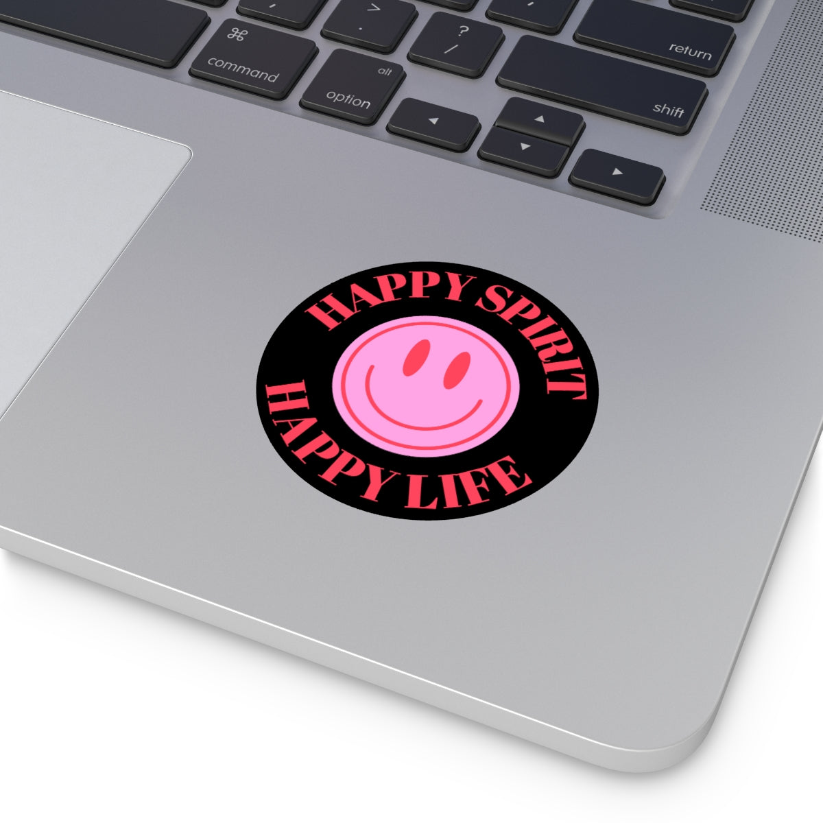 Happy Spirit Happy Life Round Vinyl Stickers, UV Smiley Stickers, Smile Sticker, Tumblr Retro Smile, VSCO Girl, Computer, Skateboard