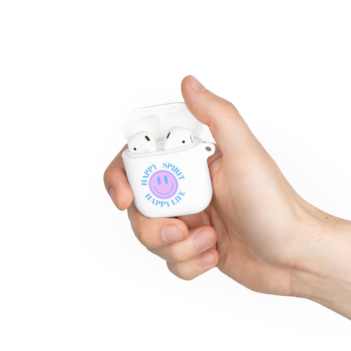 Happy Spirit Happy Life AirPods and AirPods Pro Case Cover, AirPods and AirPods Pro Case Cover, VSCO girl, Aesthetic Smile Protector Case